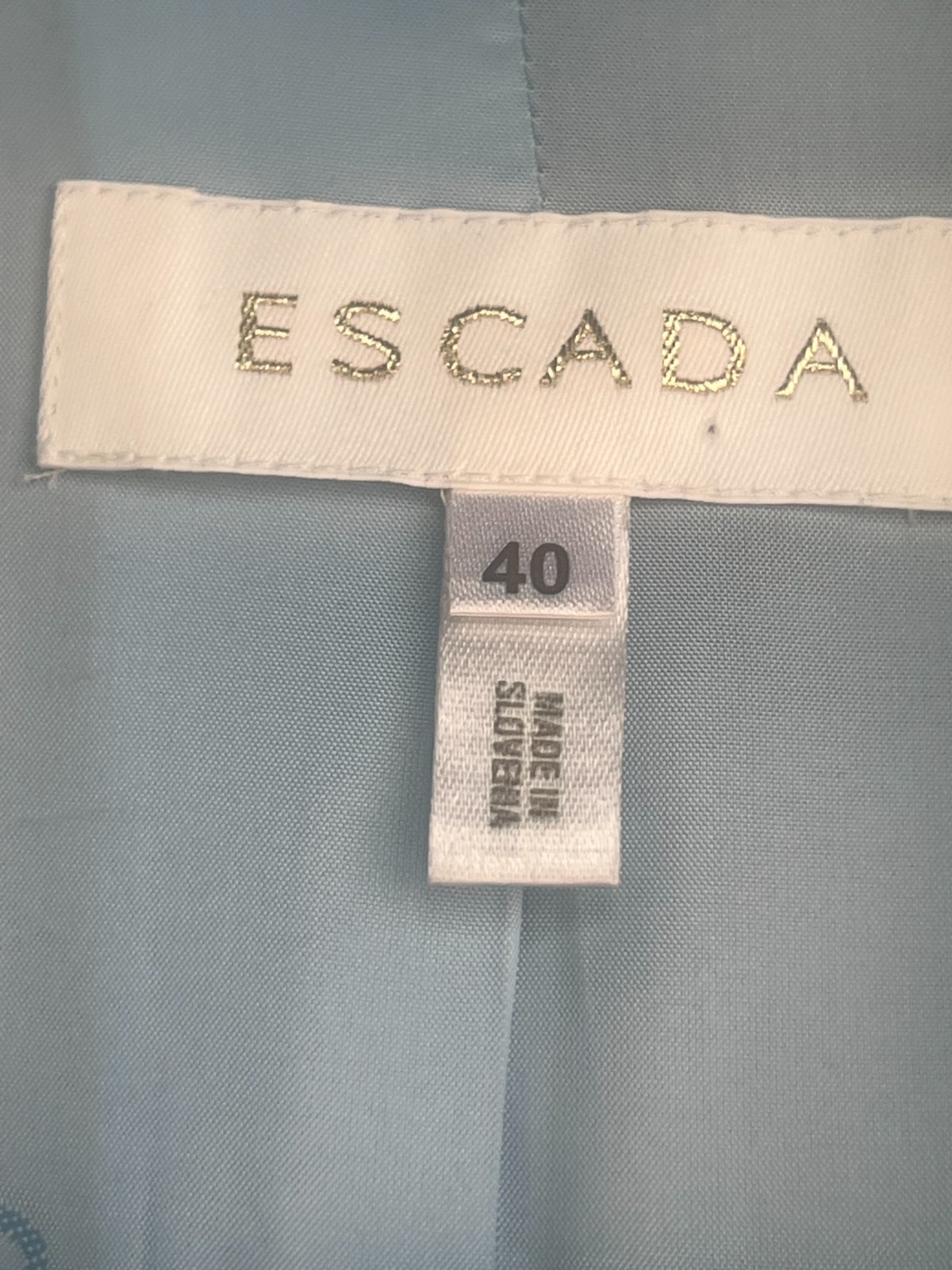ESCADA Blue Virgin Wool Linen Silk Blend Blazer Jacket Size 40 EU / US 10