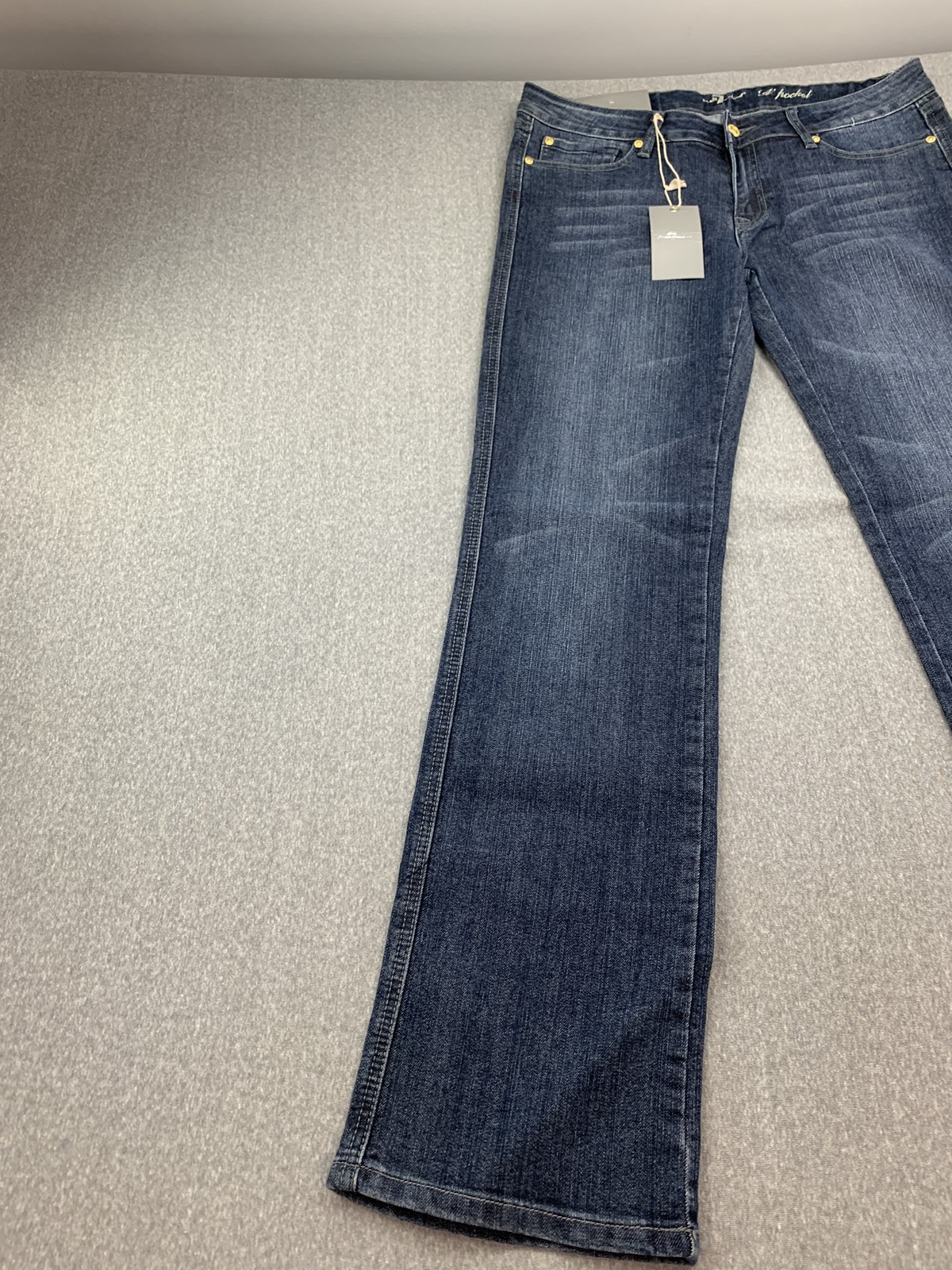 7 For All Mankind Jeans Womens 30 Flare Leg Blue A Pocket Studded Stretch USA