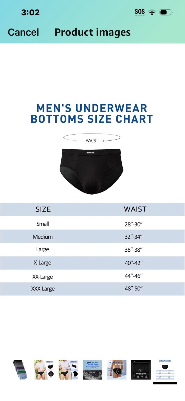 7 Pairs Bamboo Cool Men’s Underpants Underwear Size XXL