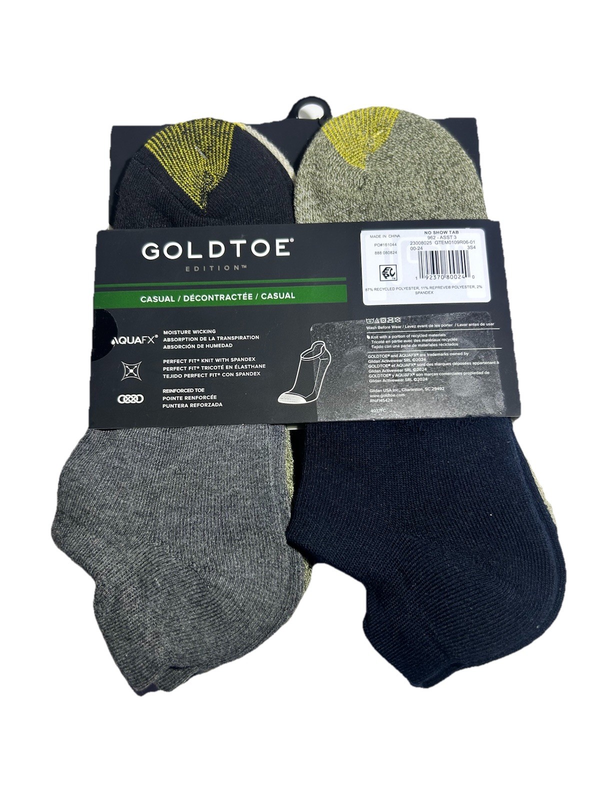Goldtoe Edition Men Cushioned Reinforced Toe Multicolor No-Show Socks Sizes 6-12