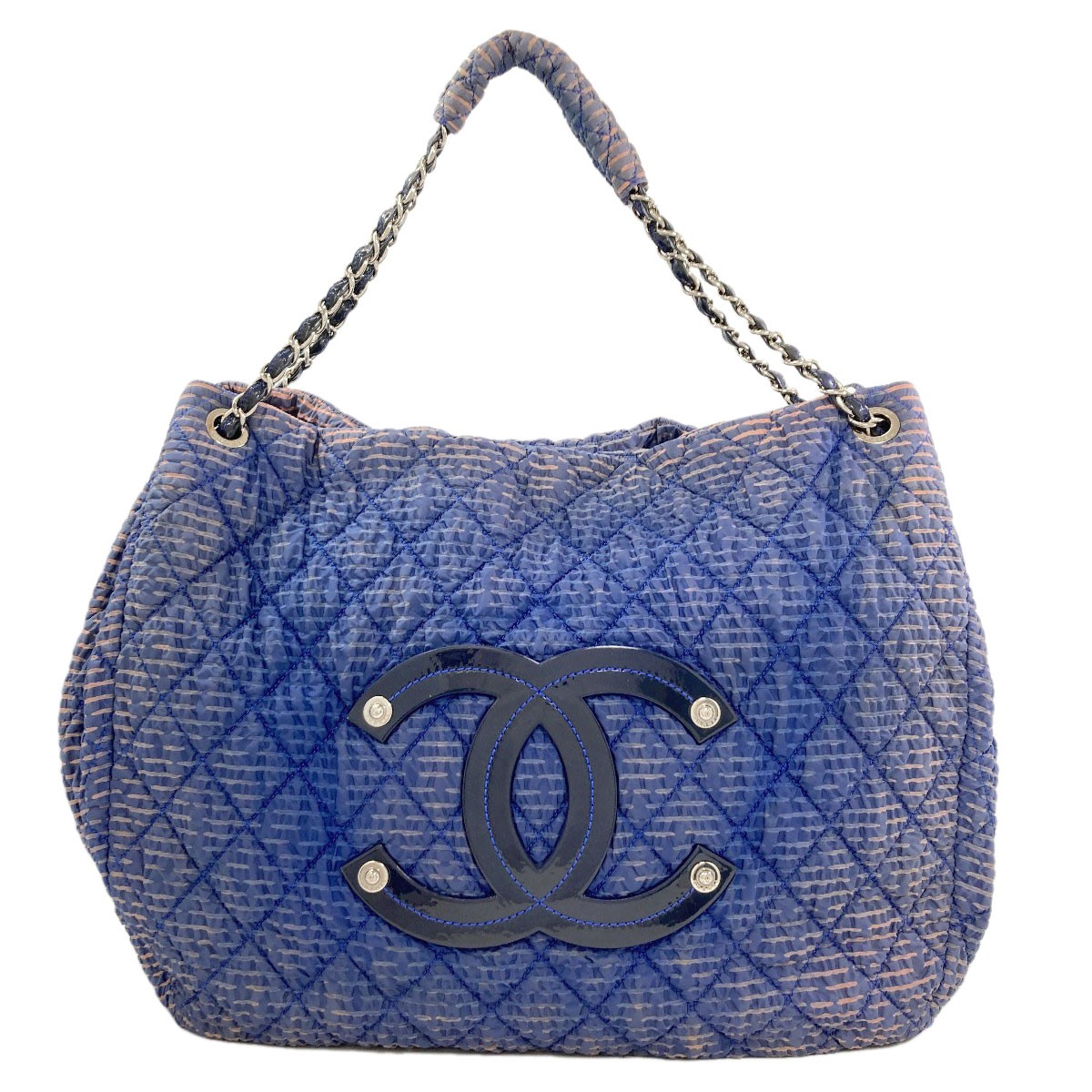 CHANEL Dekacoco Matelasse SilverHardware Tote Bag Nylon Ladies [Used]