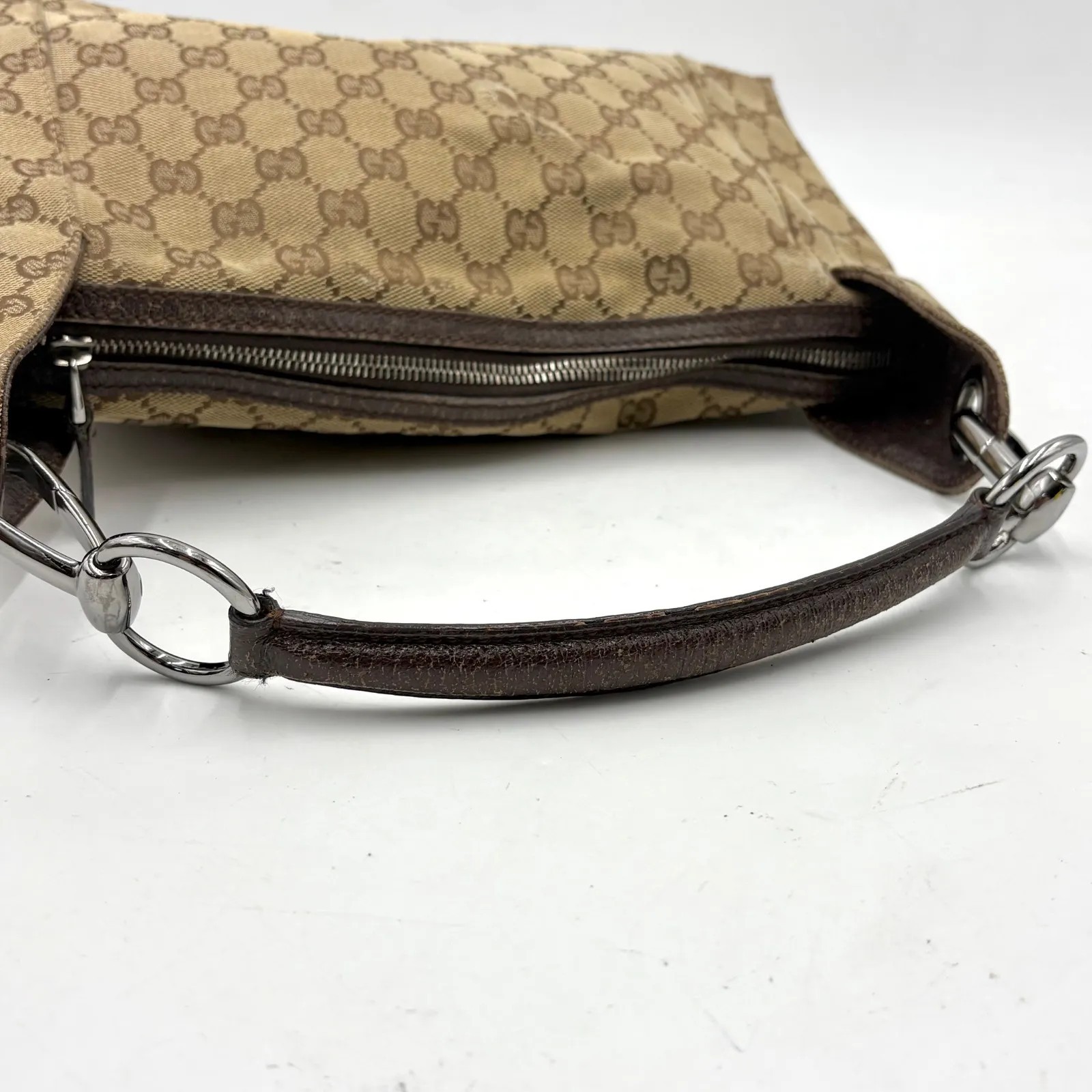 Auth GUCCI GG Canvas Shoulder Bag Brown 113023 2Y8671