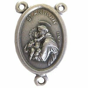 St. Anthony of Padua and St. Francis – Pewter center (2.2×1.6 cm-0.86×0.6″)