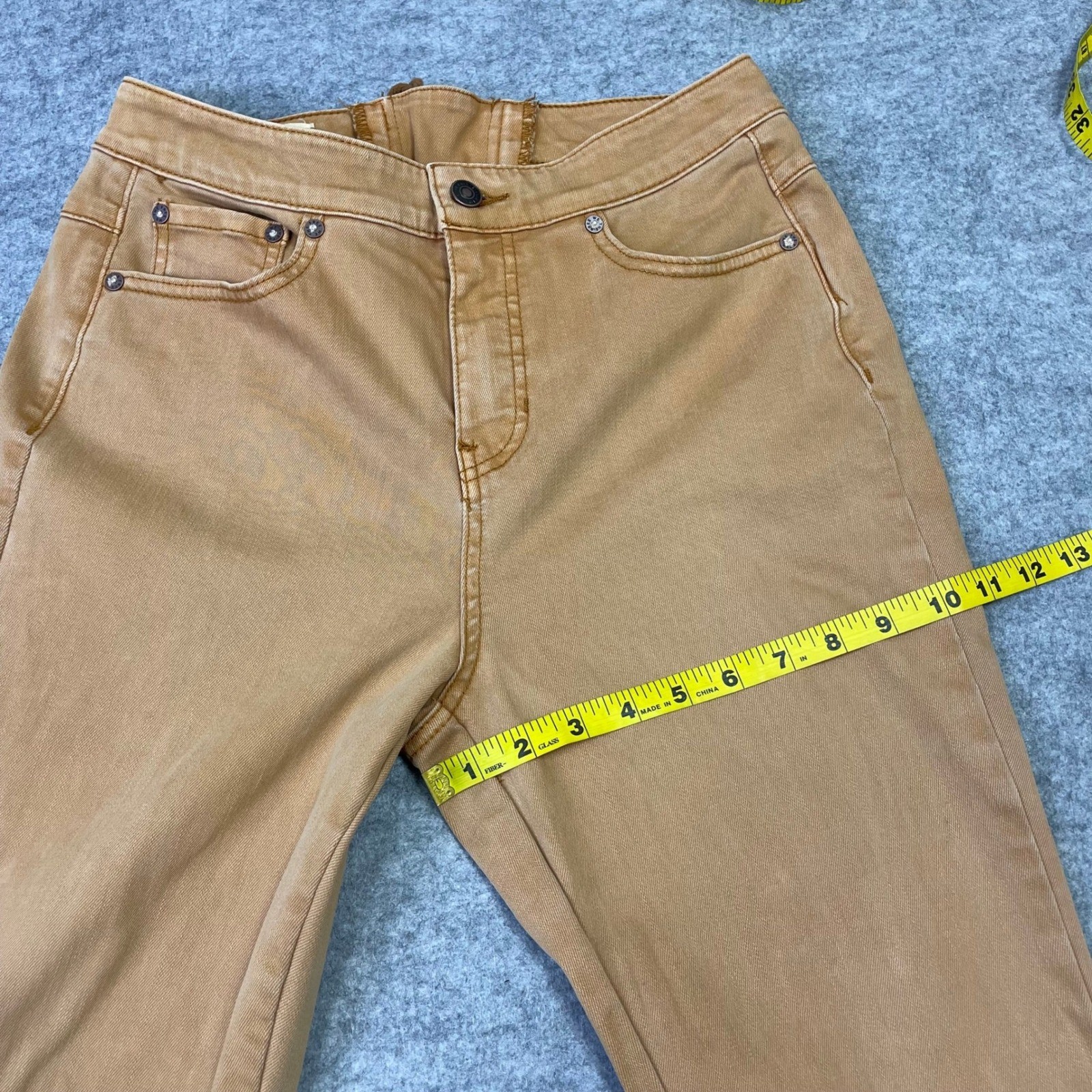 We The Free People Lace Up Back Curvy Just Float On Flare Jeans 29 Tan Boho