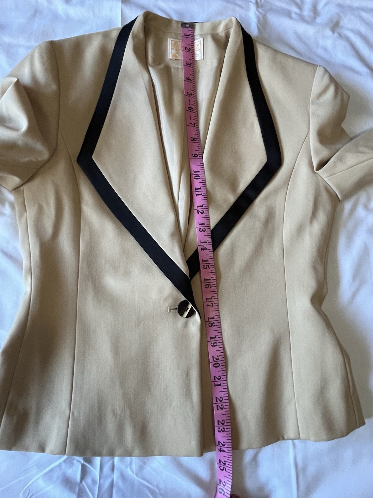 Vintage Pendleton Blazer Womens 6 Ivory Cream Black Trim Pure Virgin Wool USA
