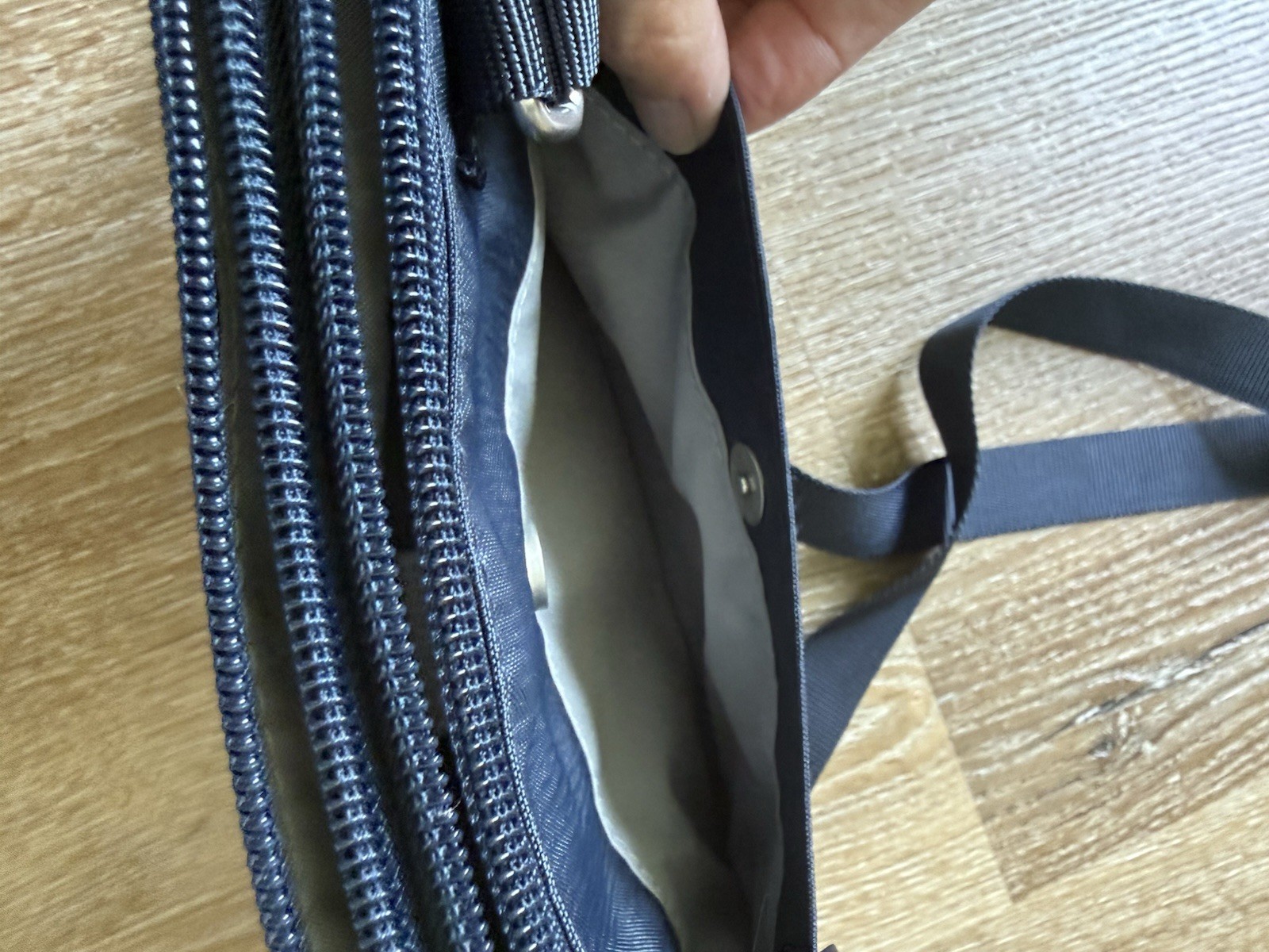 Baggallini Double Zip Medium Crossbody Bag In Navy EUC! MSRP $75