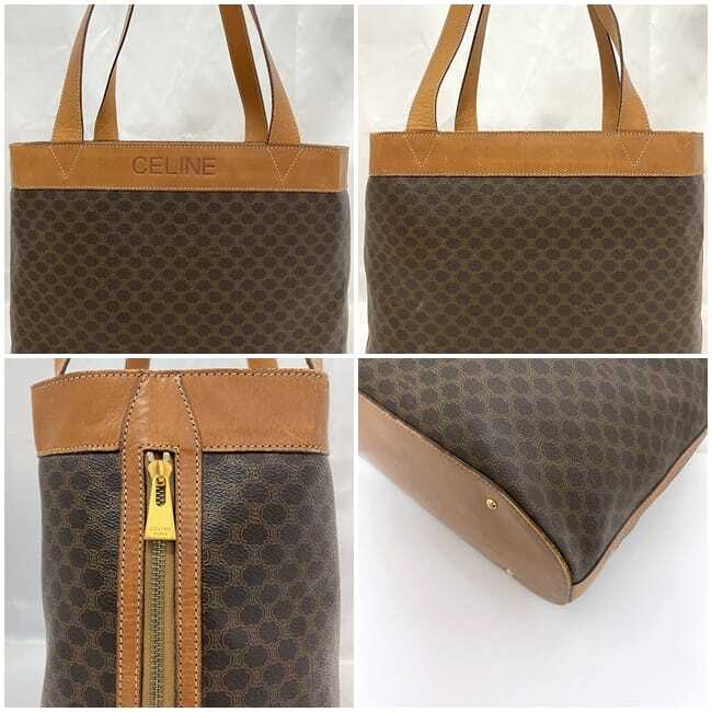 Celine Tote Bag ec-23355 Brown Macadam Large Capacity PVC Leather Used MC96
