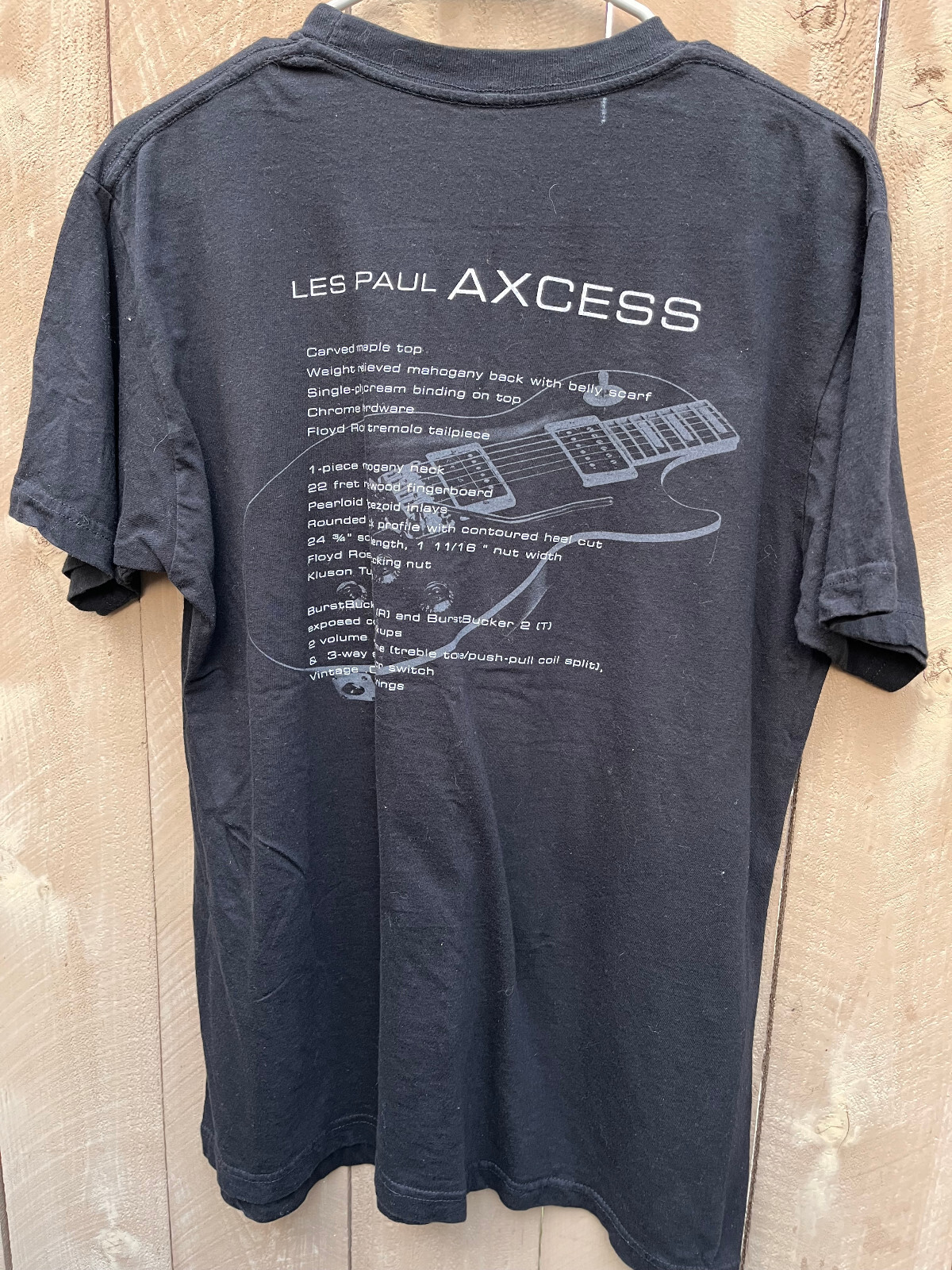 Les Paul Access Custom by Gibson Graphics BLACK Tshirt – Men’s Sz Large