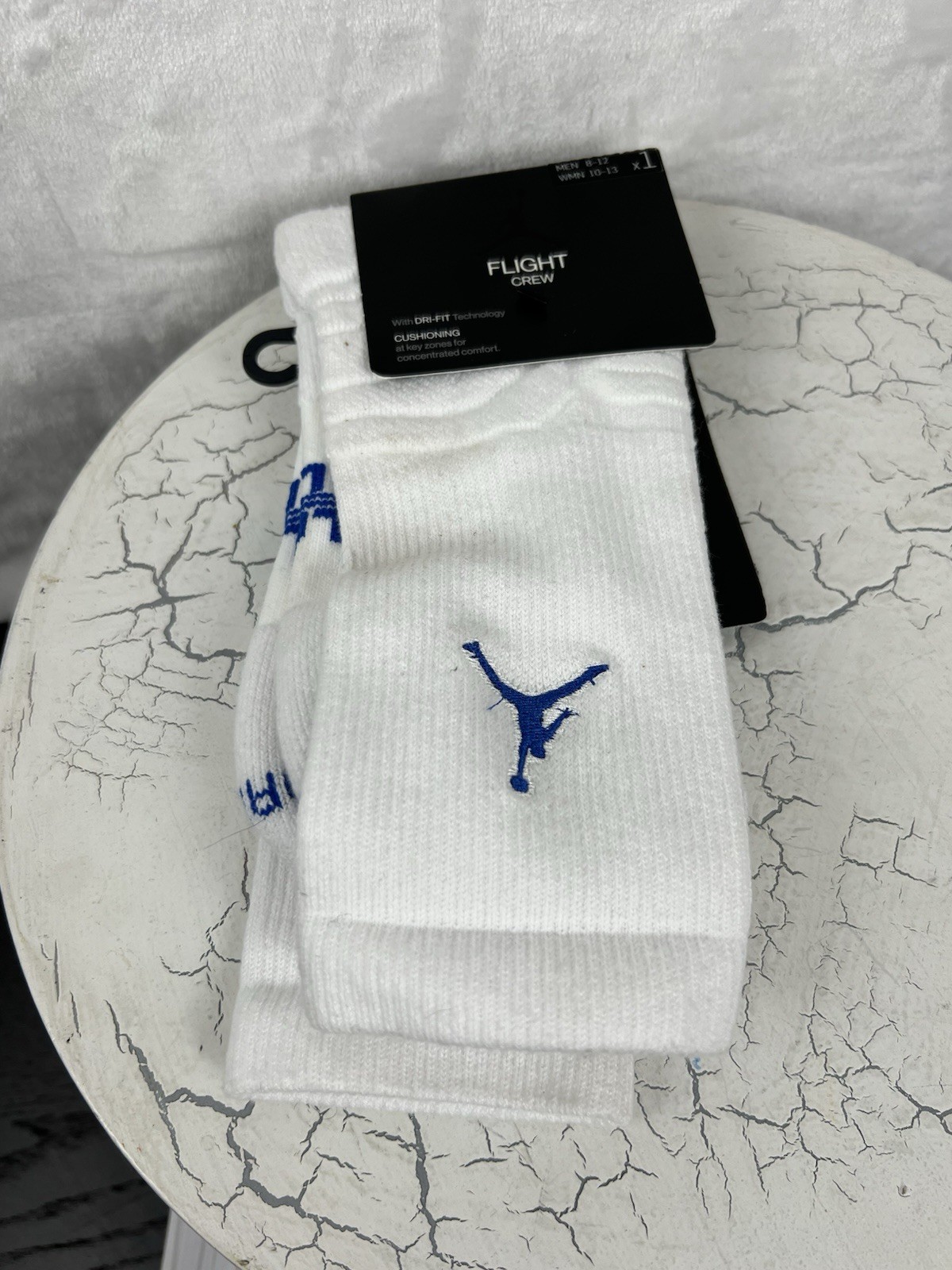 Nike Air Jordan Everyday Dri-Fit Crew Socks 1 Pairs White Men’s Size L 8-12