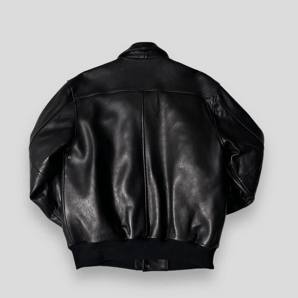 Avirex A-2 Air Force Leather Jacket Deadstock Vintage Bomber Black USA Military
