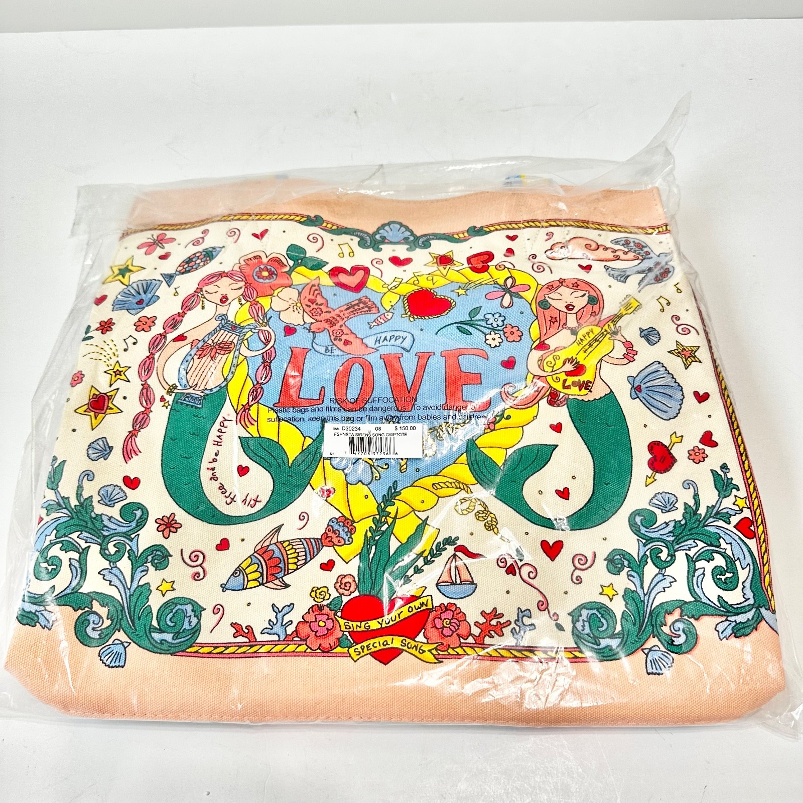 Brighton Siren’s Song Mermaid Canvas Tote Bag New With Tags
