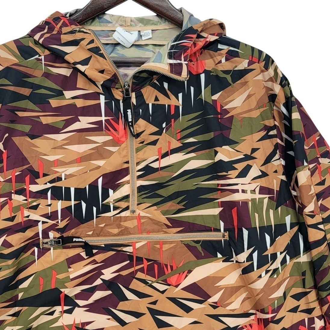 Puma x Naturel Packable Anorak Windbreaker Jacket XXL Hooded Gorpcore Camo