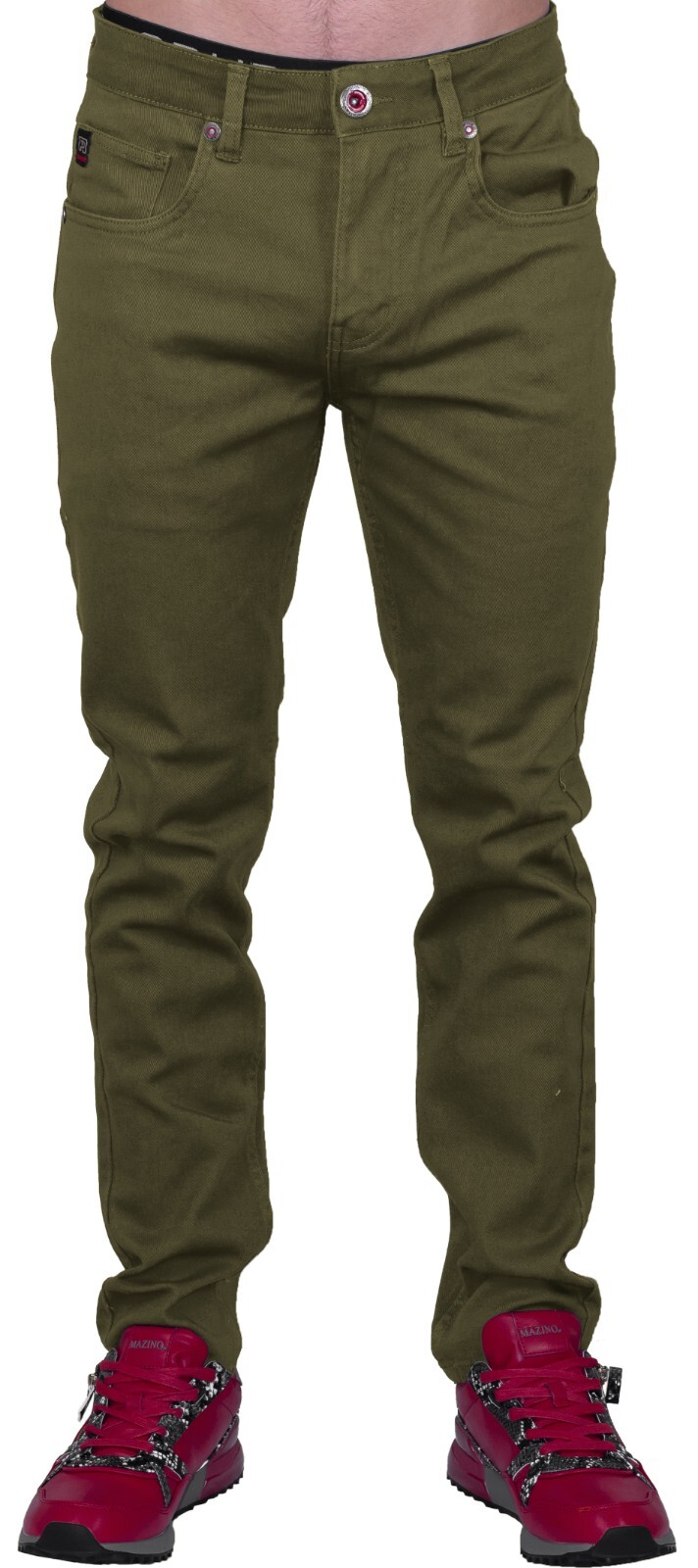Men’s Slim Fit Jeans Skinny Stretch Pants Chino Style DENIM Shaping Slacks