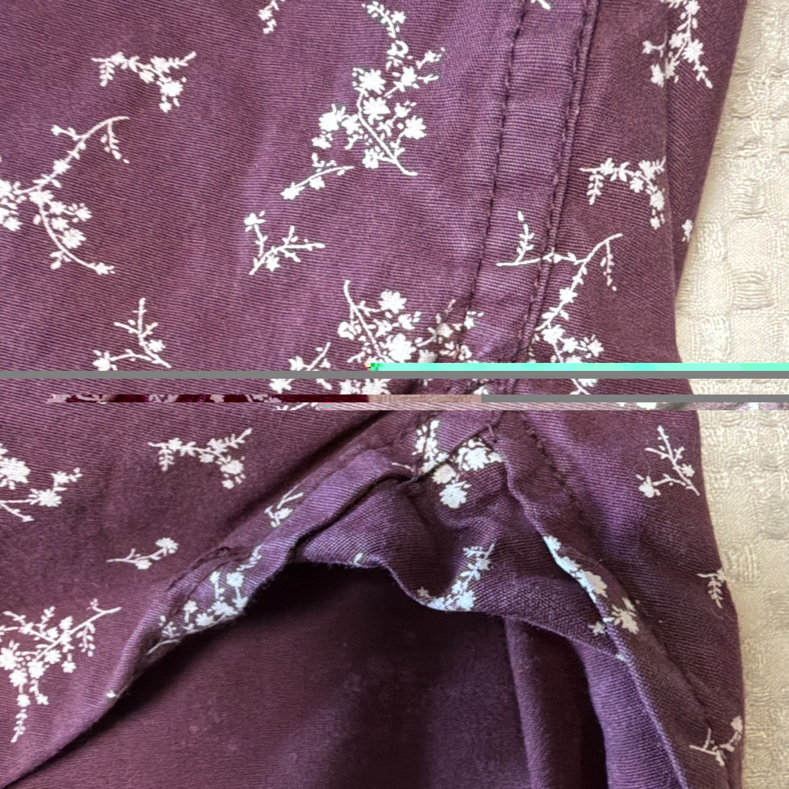 Denim & Flower Ricky Singh Men’s L Purple Floral Woven Cotton Slim Button-Down