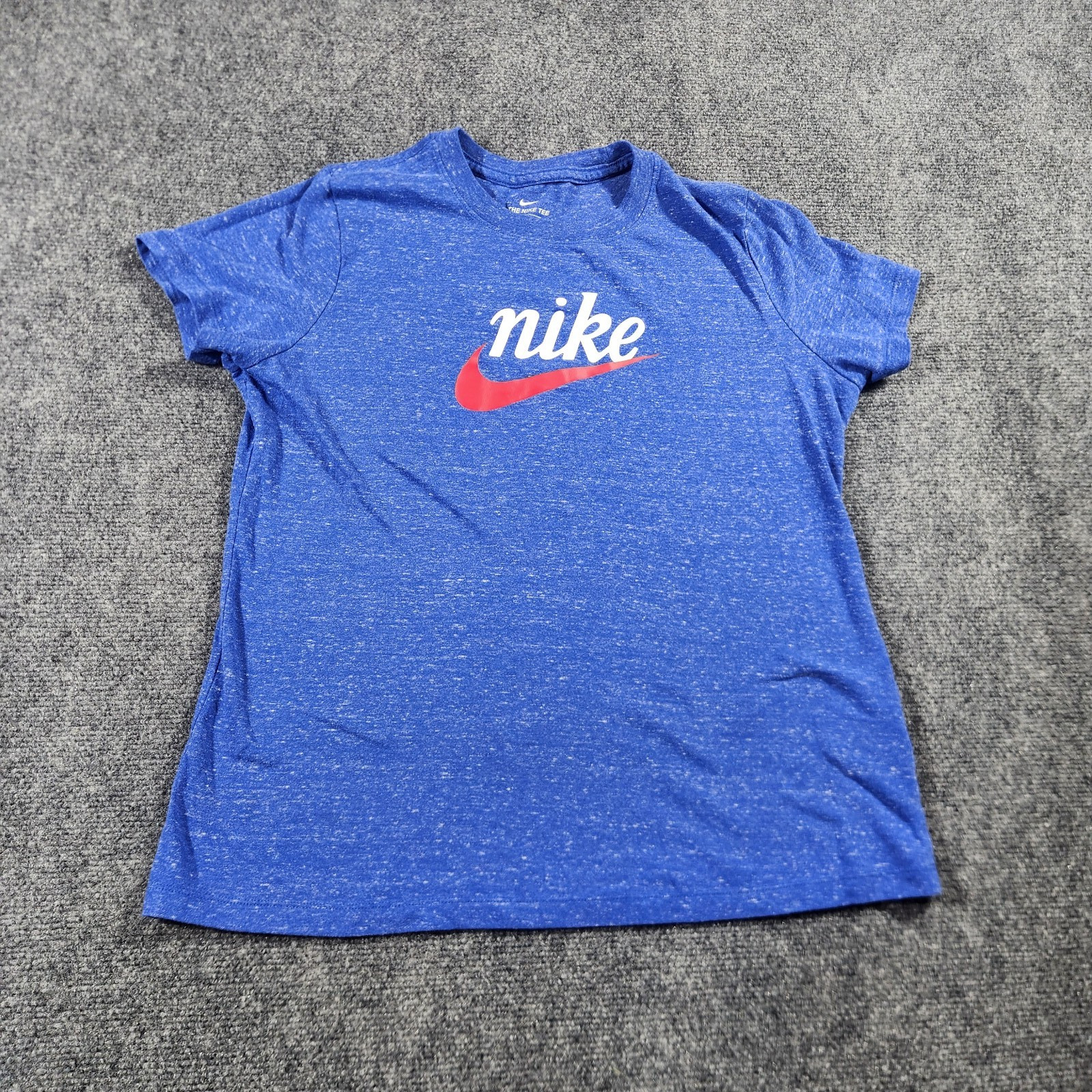 Nike Shirt Youth Large Short Sleeve Blue Logo Casual Sports Outdoor School Tee