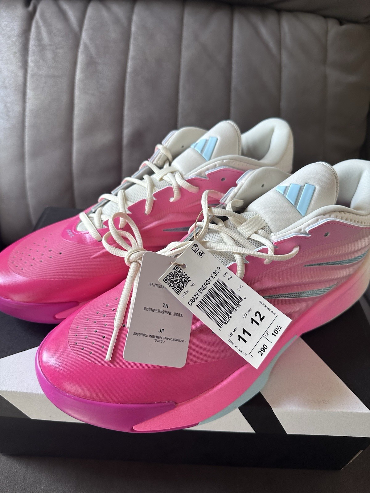 adidas Crazy Energy x SCP Unisex Low Top Lace-Up Sneakers Pink/White/Blue NIB