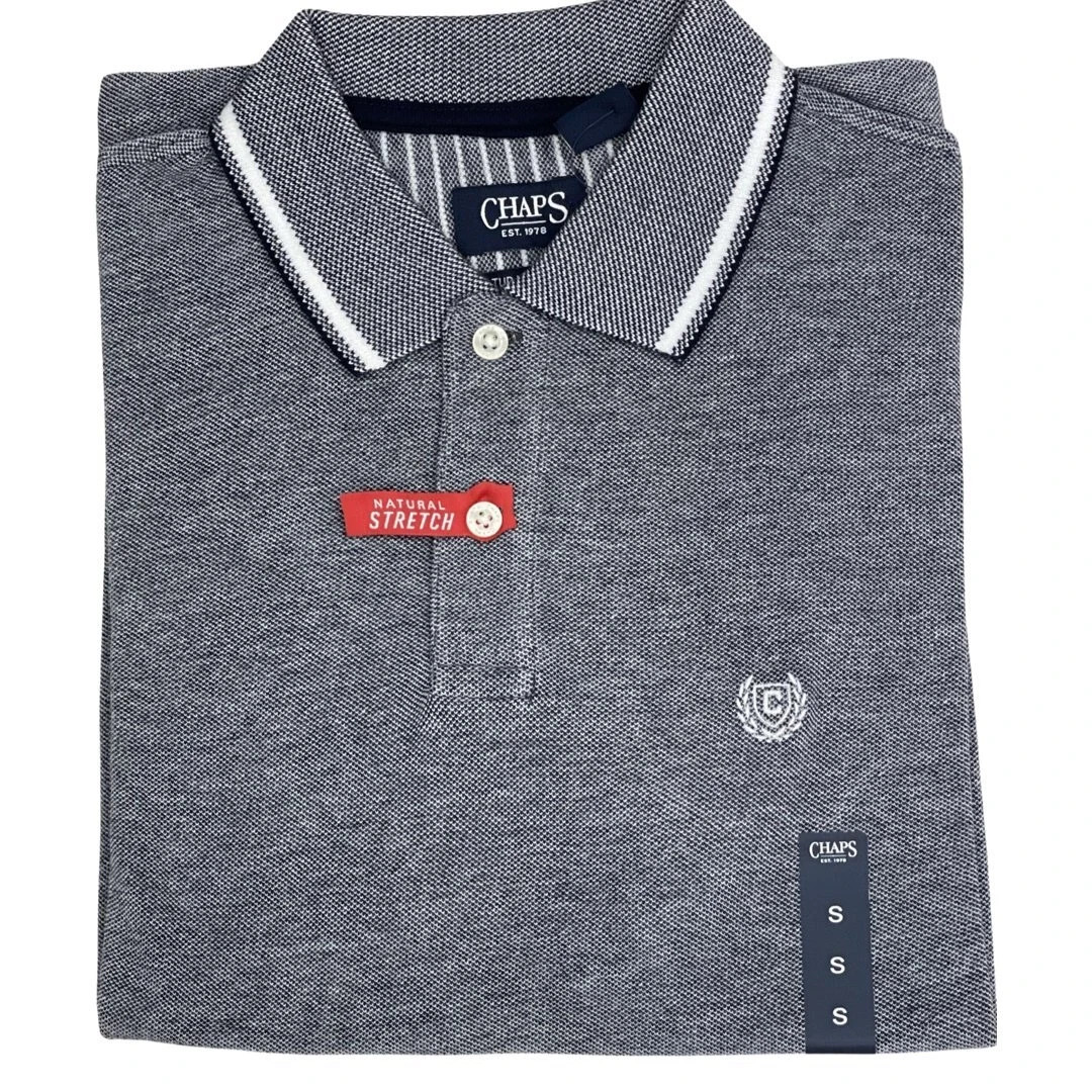 CHAPS Natural Stretch Light Polo Men`s Shirt. BLUE DEPTHS. Choose Your Size. NWT