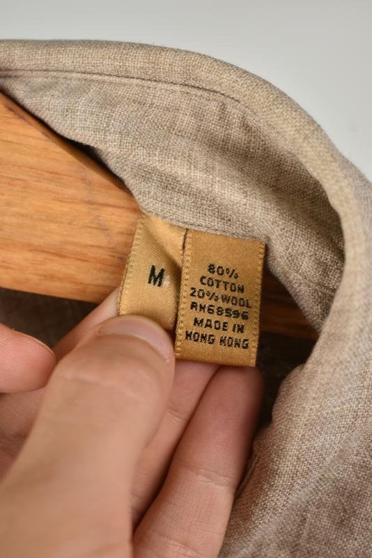 Men DKNY Shirt Brown Wool Linen 38 / M / 46