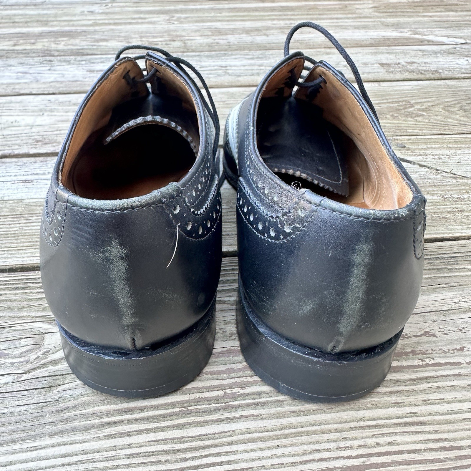 Sanders England Spectator two-tone oxford wingtip shoes size 8.5
