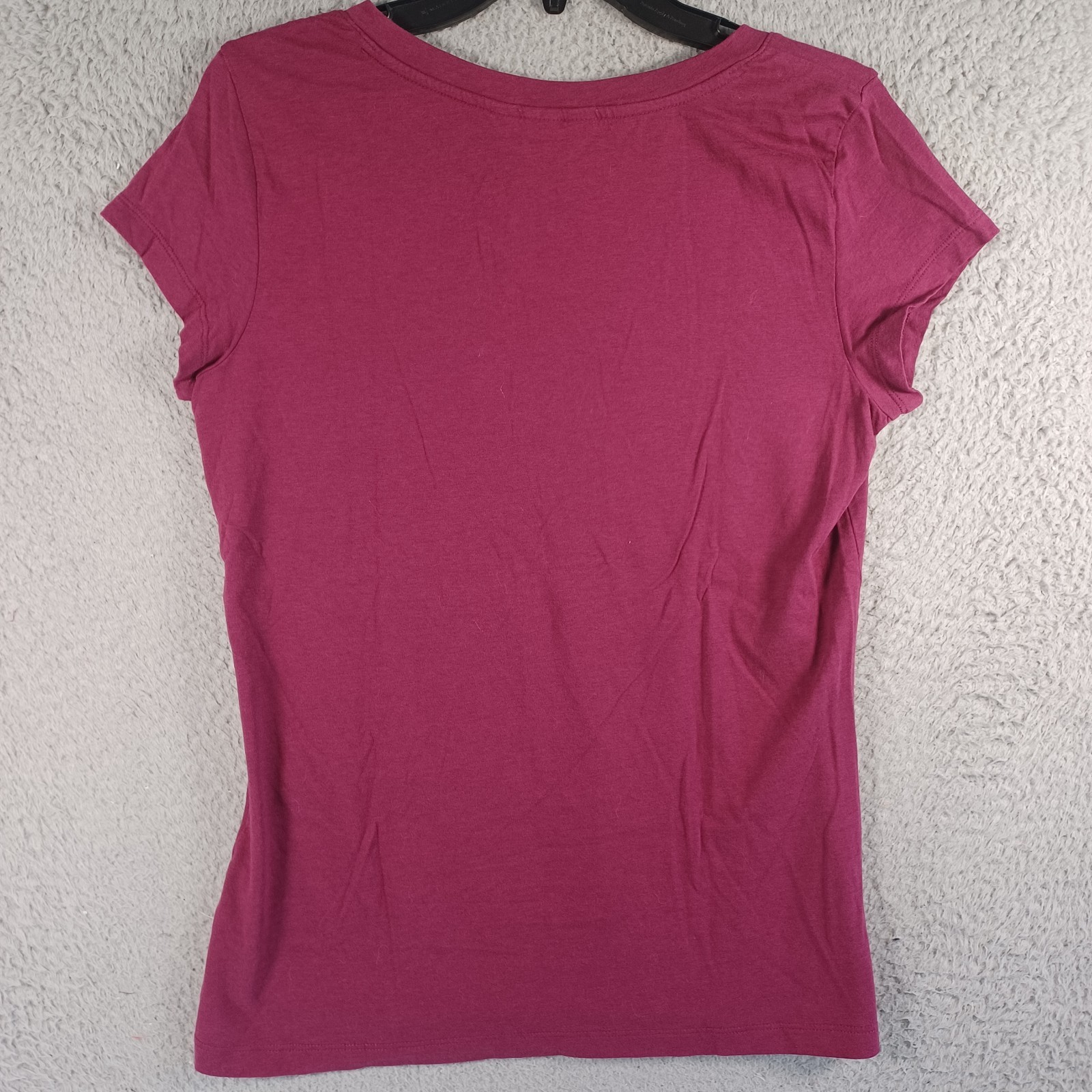 Christopher & Banks Womens Dark Raspberry Red Top Size Medium Short Sleeve Soft