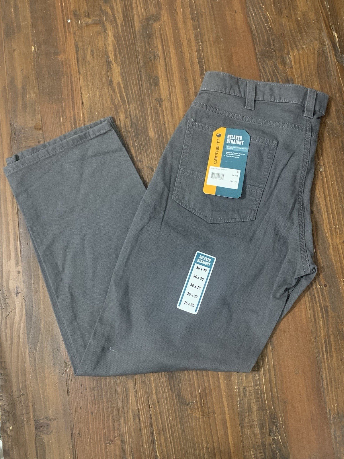 Carhartt Men’s Relaxed Straight Rigby Pant, Rugged Flex, 5 Pocket, Gravel, 36×30