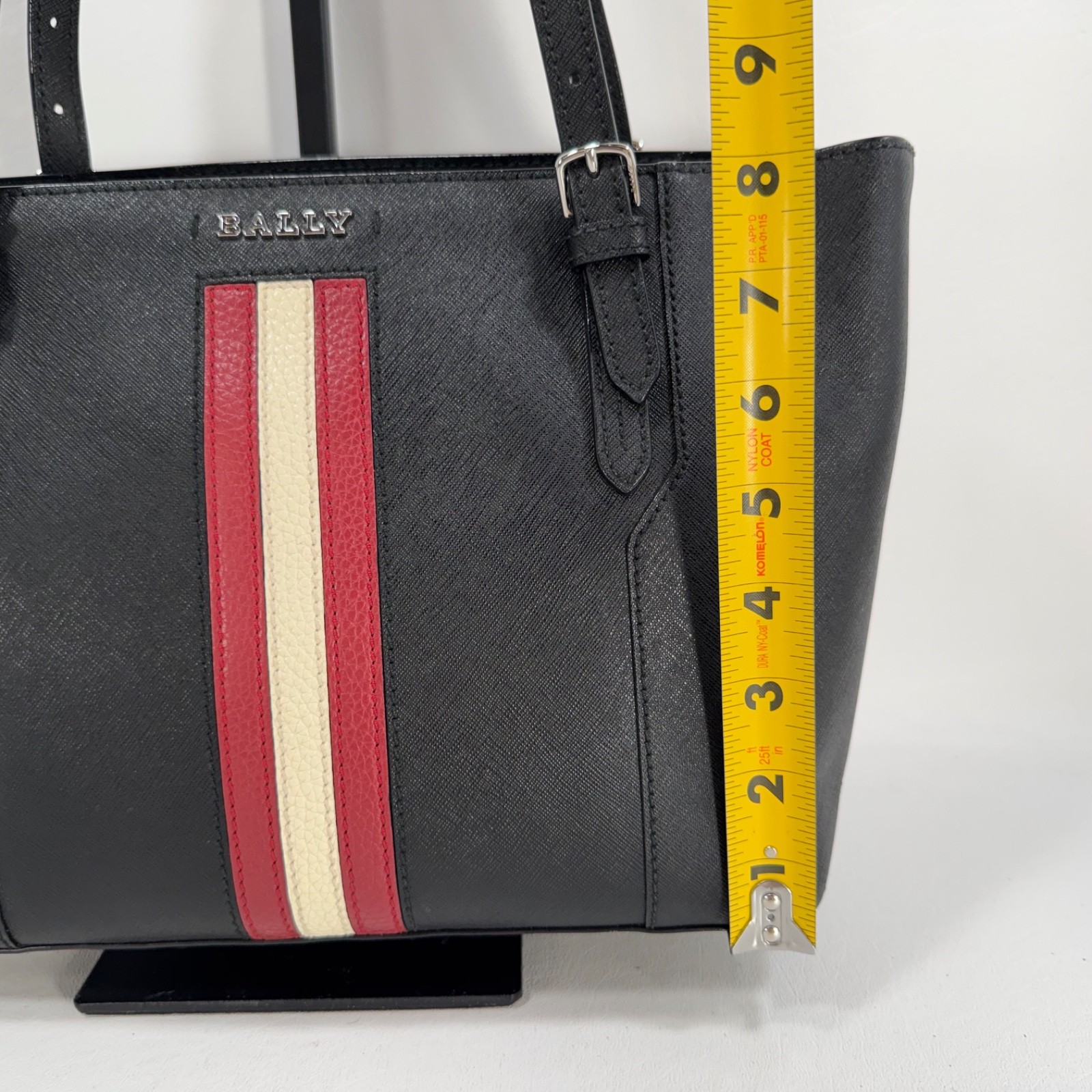 Bally Supra Black Embossed Leather Small Tote Purse – Damaged – See Details