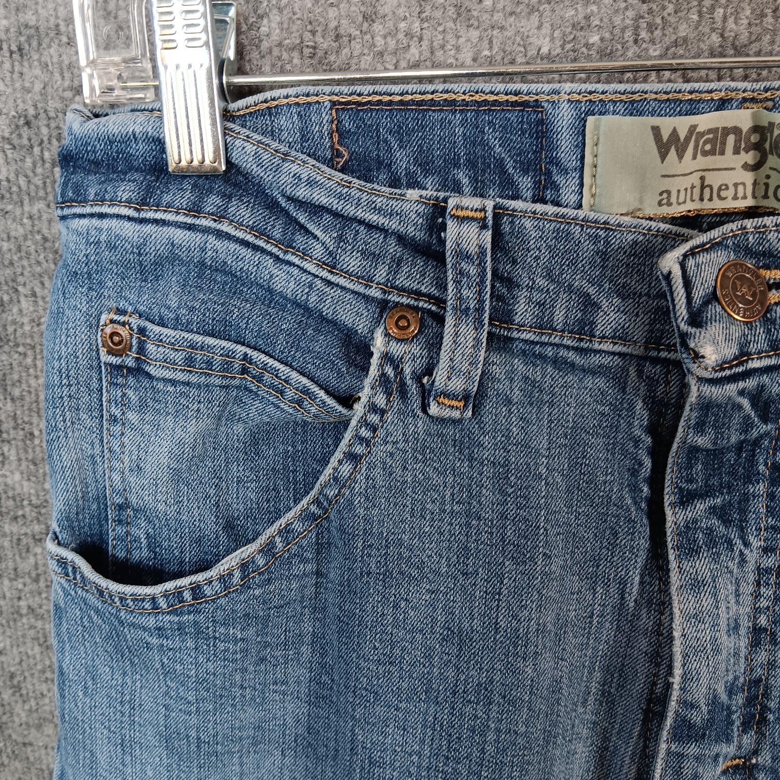 Wrangler Authentics Straight Leg Jean Blue Denim Cotton Stretch Medium Wash