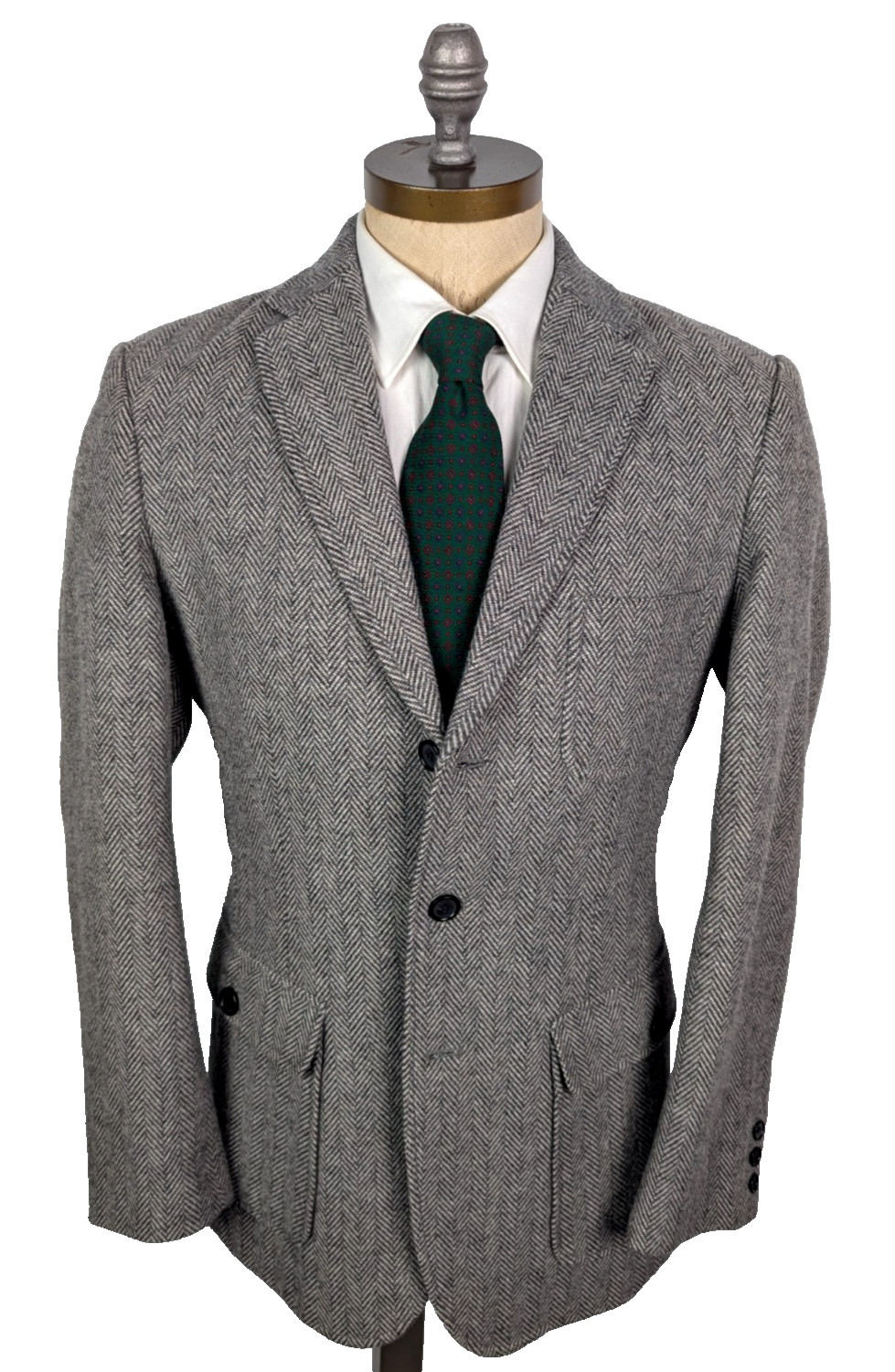 LL BEAN Signature Herringbone Tweed Dual Vent Wool Blend Sport Coat Sz 40