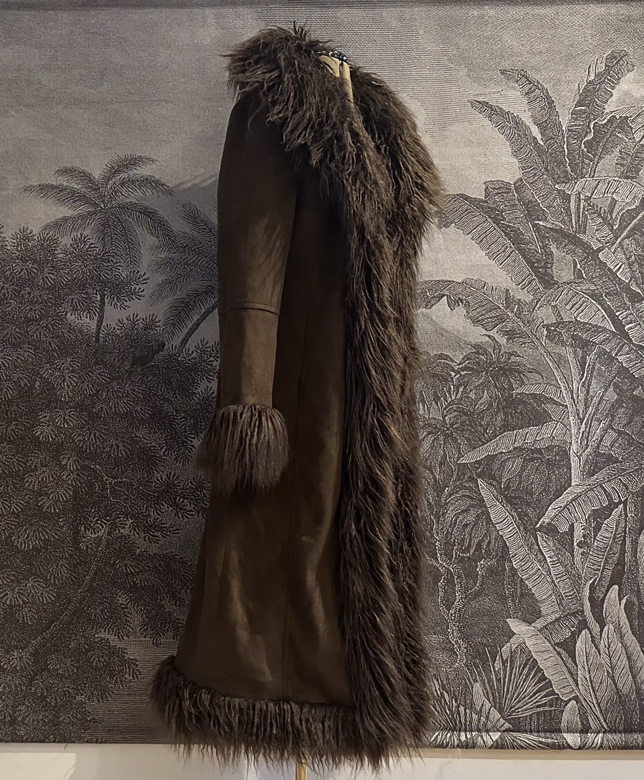 Amazing Brown Afghan Coat Long Penny Lane Urban Outfitters Fur Hippy Y2K Large