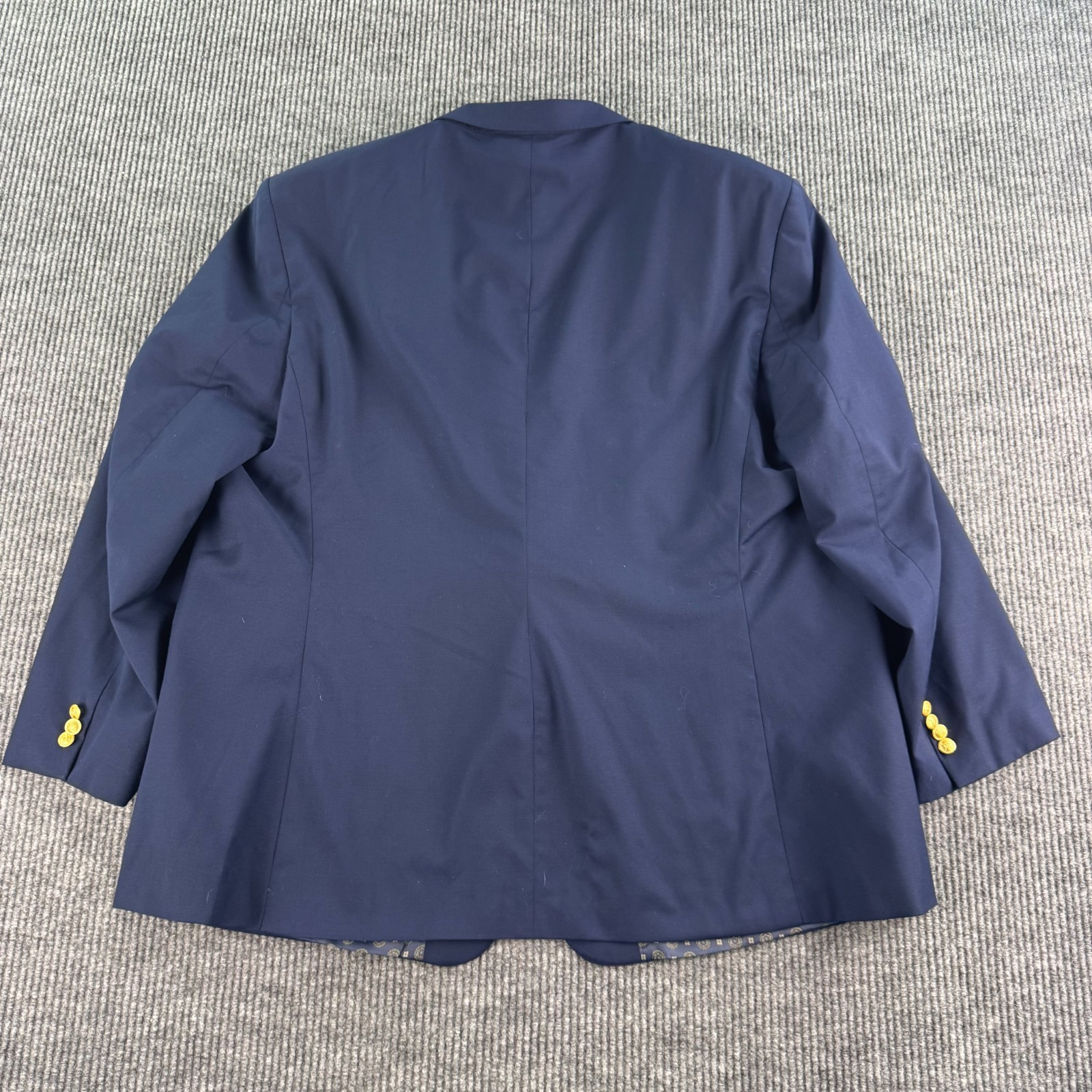 Ralph Lauren Blazer 56 L Navy Wool Gold Button Logo Crest Premium Big Tall LRL
