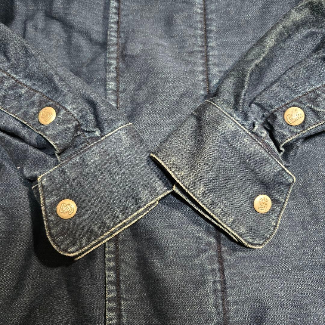 45R Indigo Blue Cotton Double Riders Jacket S Small Made In Japan Workwear