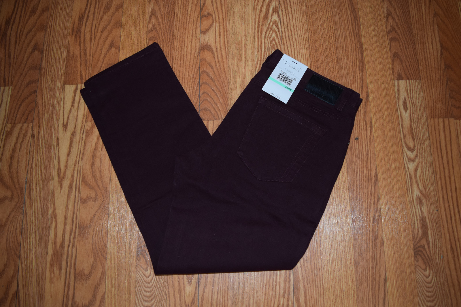 NWT Mens Perry Ellis Cherry 5 Pocket Straight Classic Pants Chinos W 36 L 30