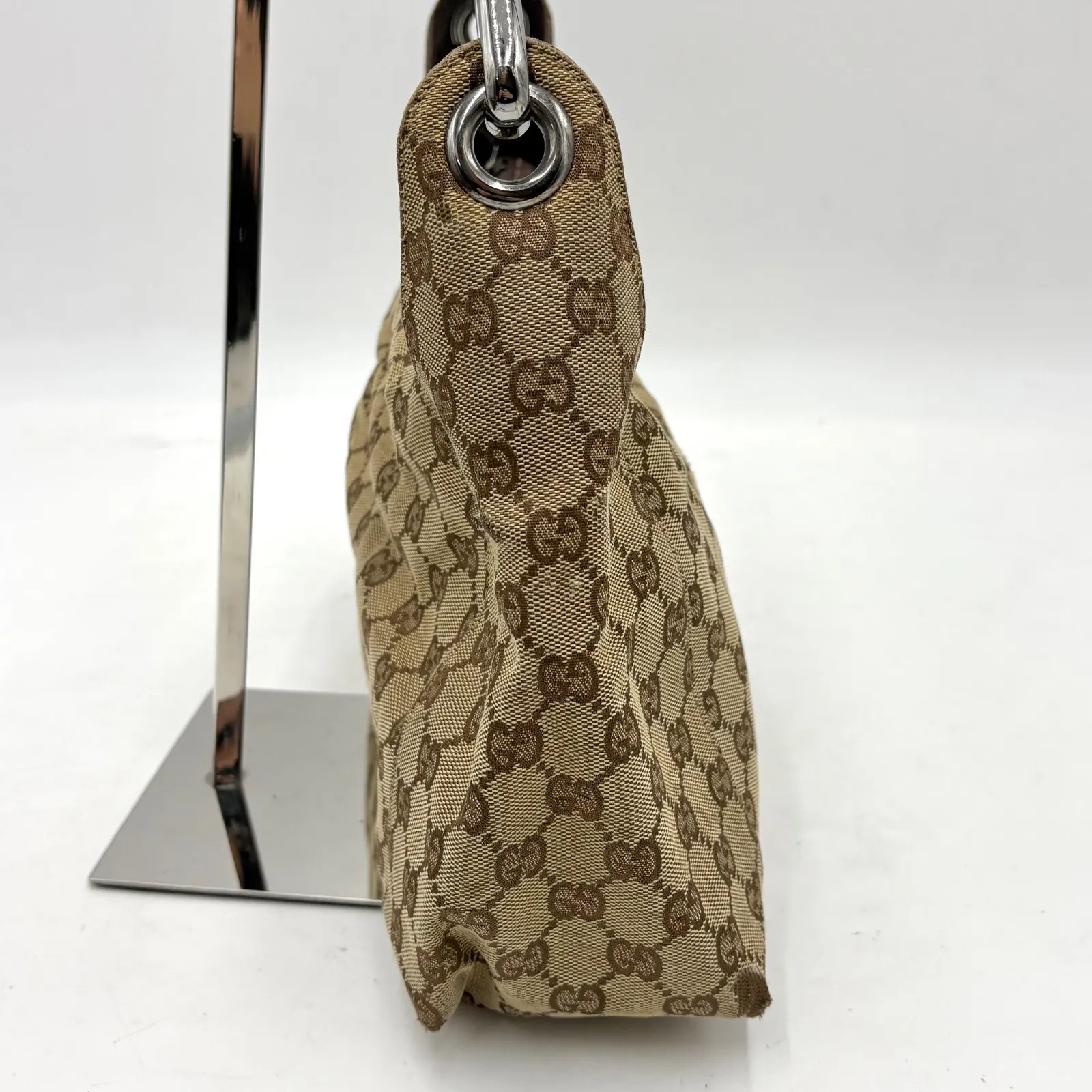 Auth GUCCI GG Canvas Shoulder Bag Brown 113023 2Y8671