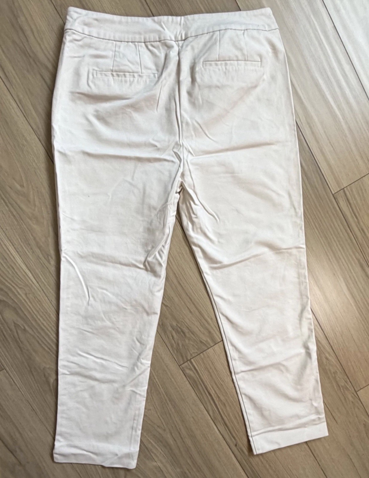 Boden Trousers Womens Size 12R Cream Cropped Ankle Stretch Straight Fit