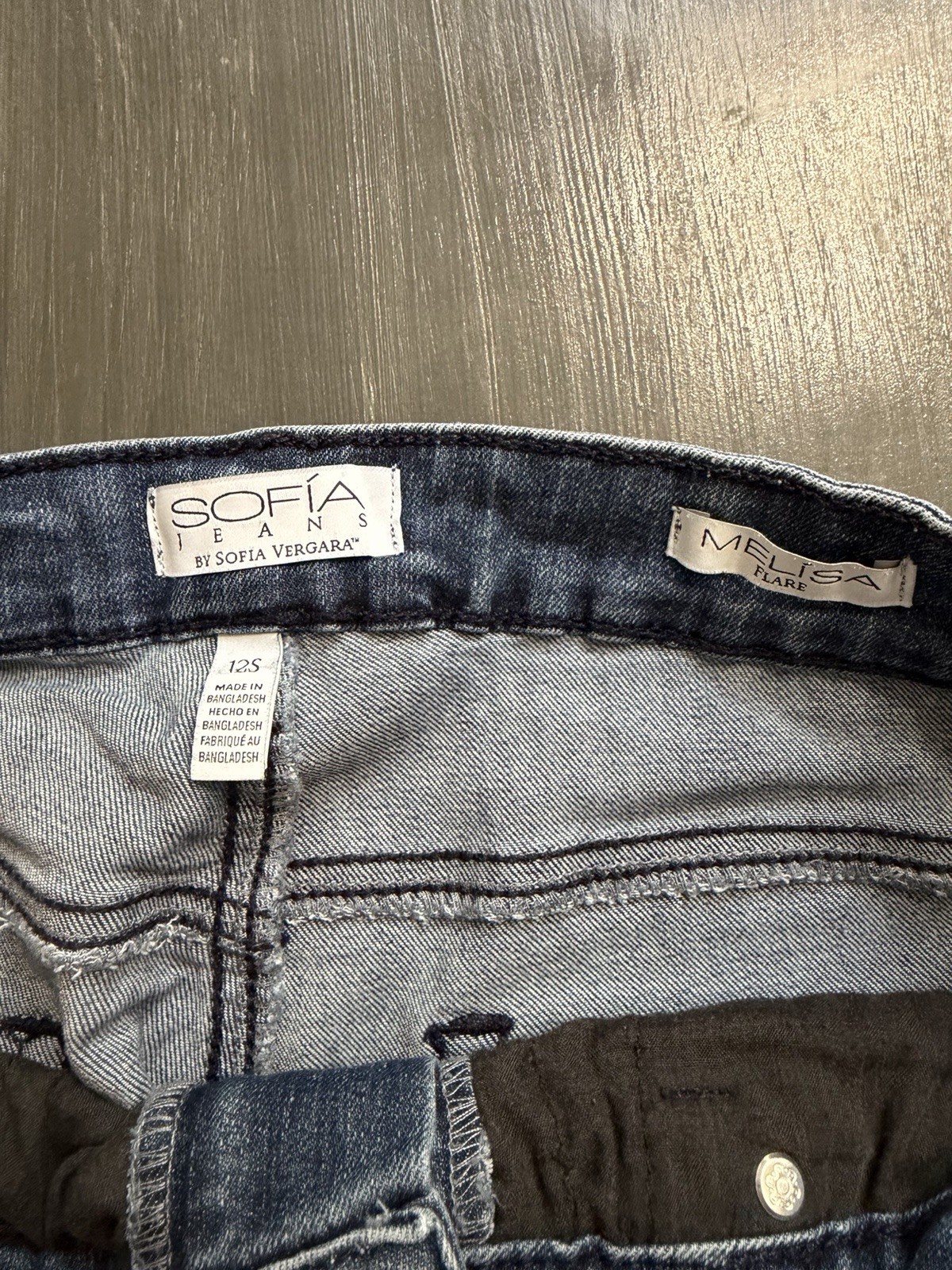 Sofia Jeans by Sofia Vergara Melisa Flare Jeans Womens 12 Short Blue Stretch