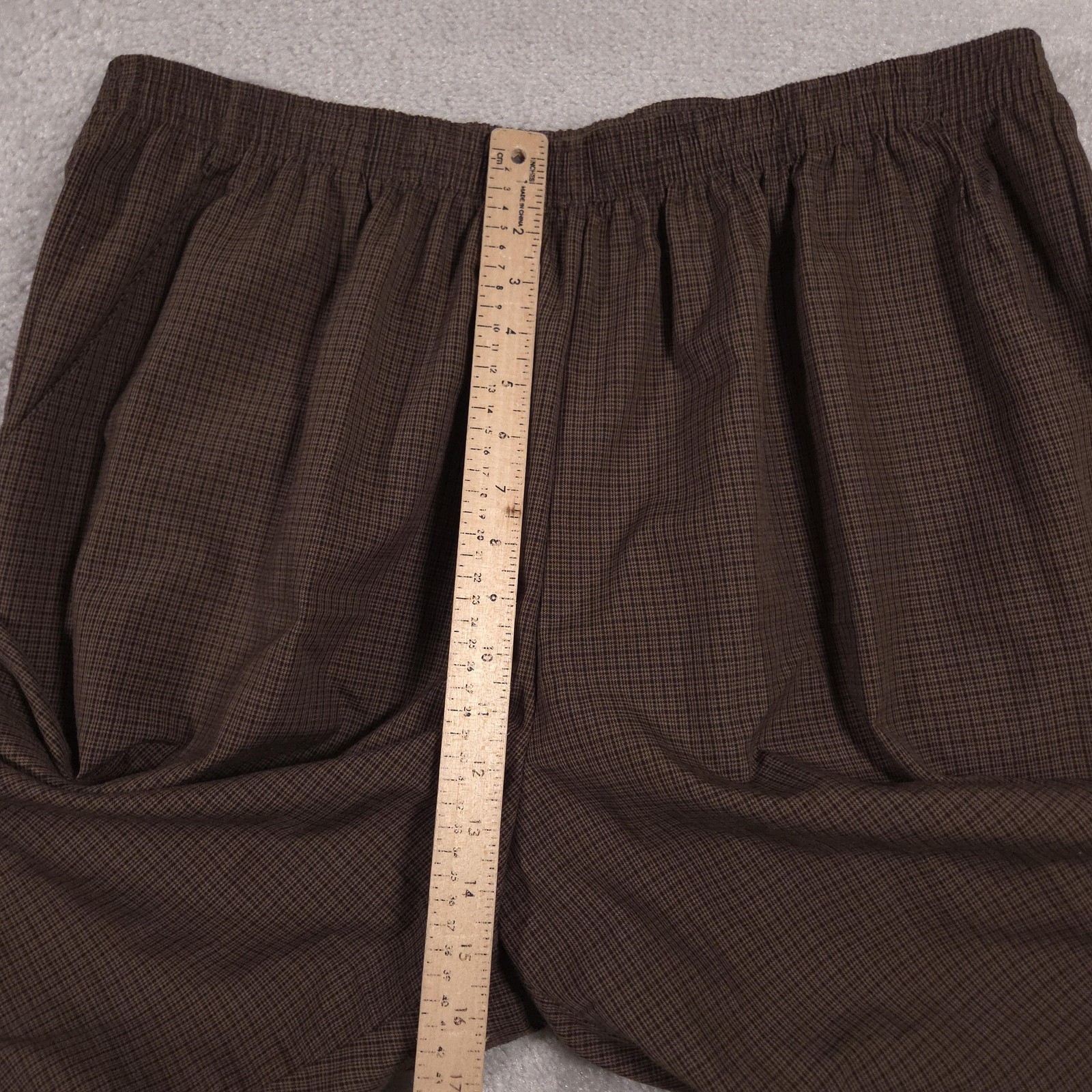 Briggs Pants Womens 24W Plaid Pull On Elastic Waist Plus Size Polyester Rayon