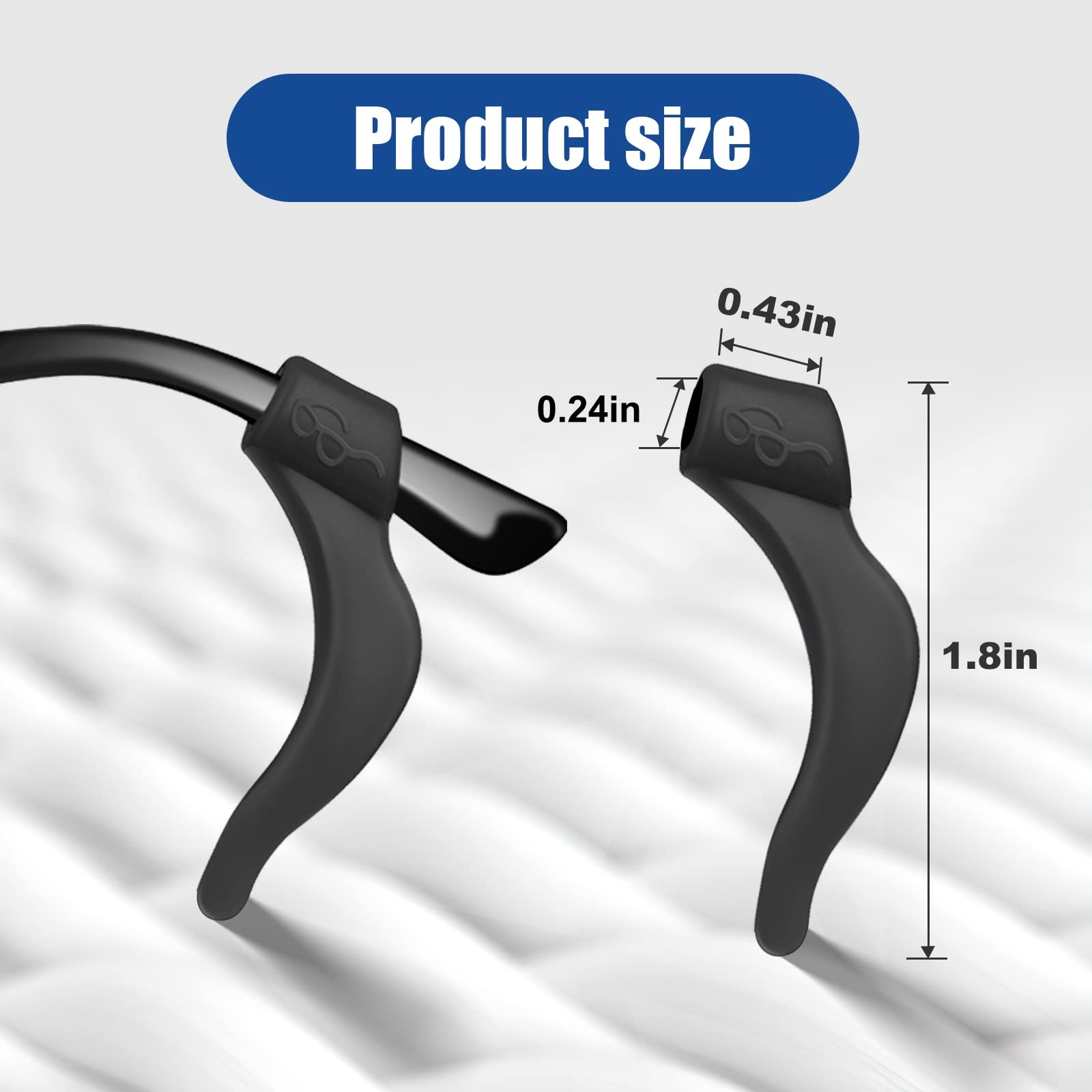 SMARTTOP Eyeglass Ear Grips -20 Pairs eye glasses ear S-22A, Us-s-22a-blck