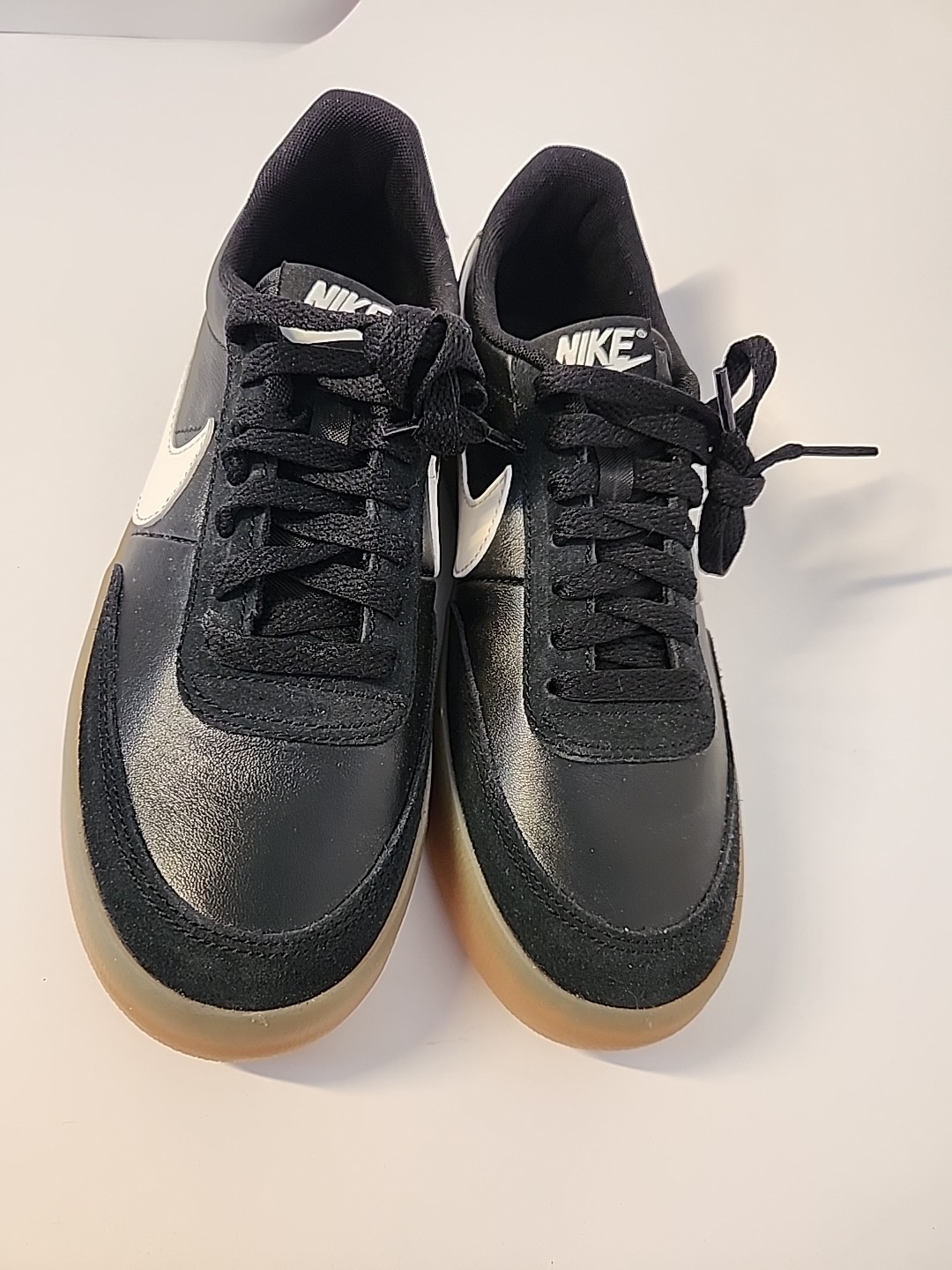 Nike Killshot 2 Black Leather White Swoosh Gum Sole Men 6.5 Women 8 NEW NO BOX
