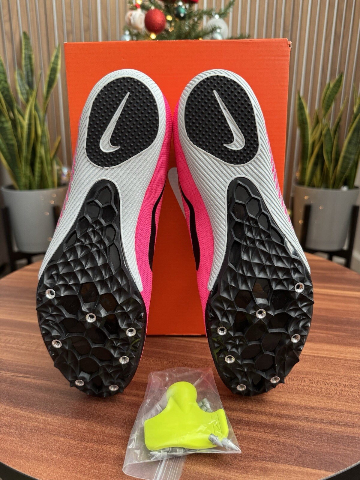 Nike ‘Pink Blast’ Zoom Rival Track Shoes with Attachable Spikes Men’s Sz 9