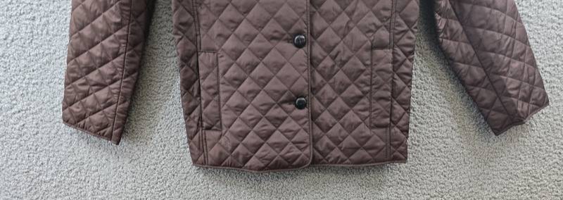 Jones New York Diamond-Quilted Button-Up Jacket Women’s M Cola Collared L/S