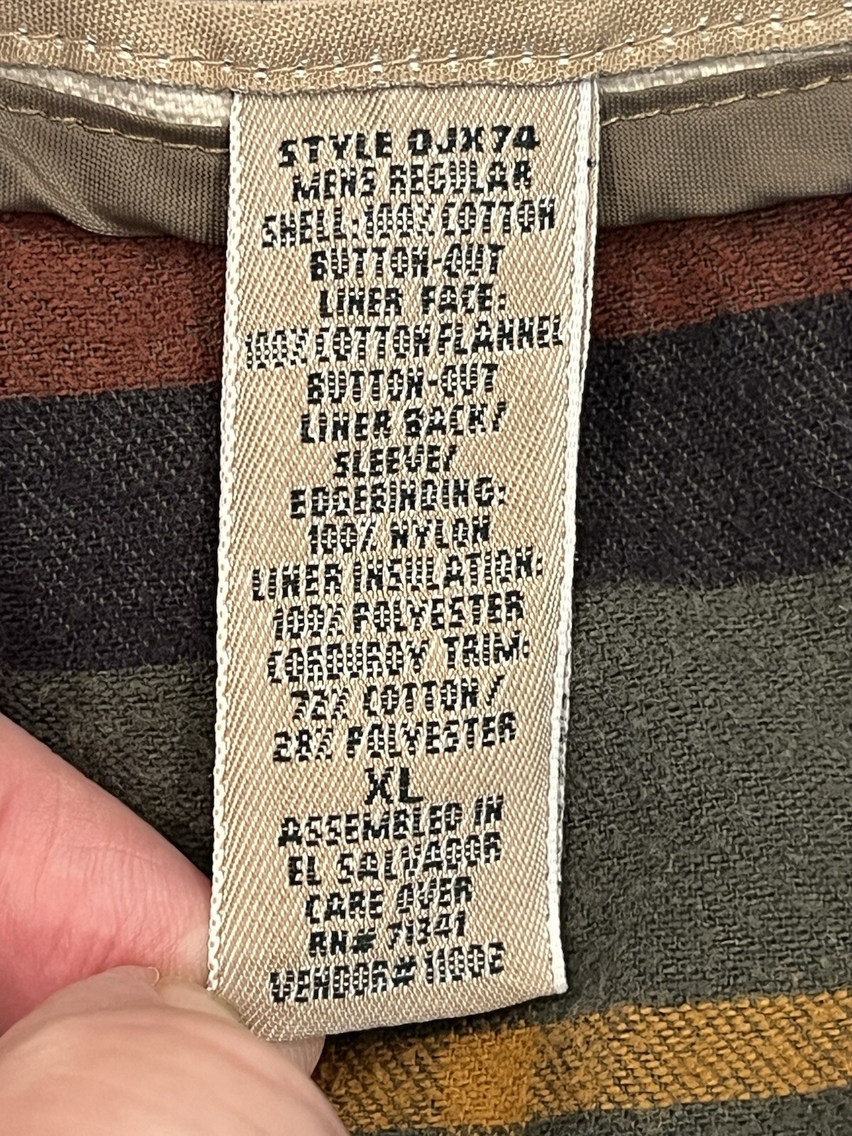 Vintage LL Bean Jacket Coat Chore Barn Primaloft Removable Lining Tan XL