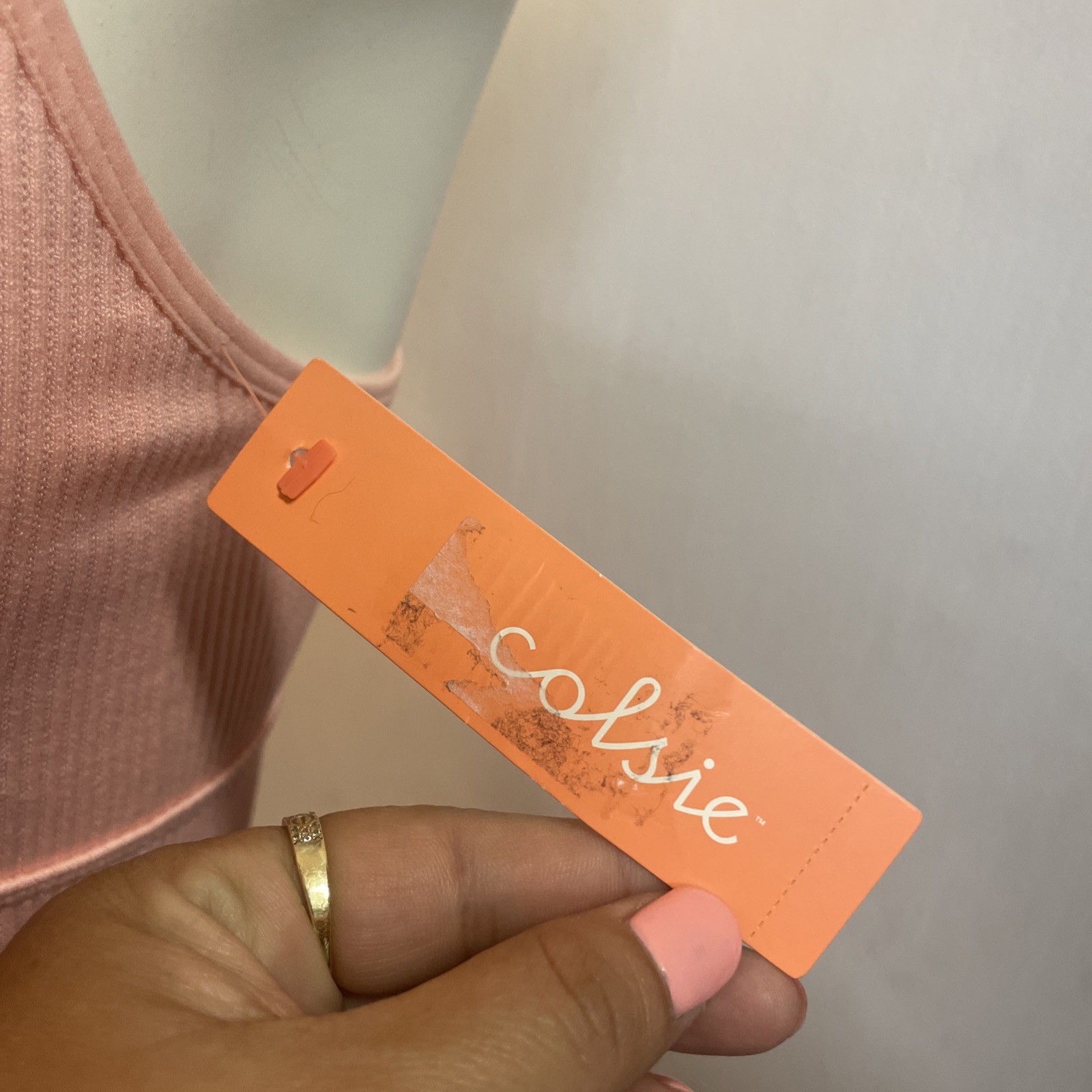 Colsie Pink Sleeveless Knit Stretch Jumpsuit V-Neck Women’s Size m