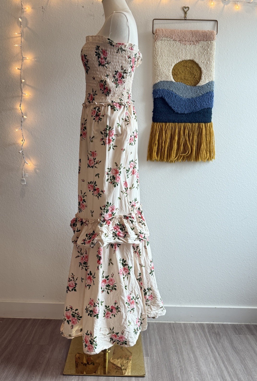 Happy x Nature Women’s XS Dress smocked Floral Boho By Kate Hudson