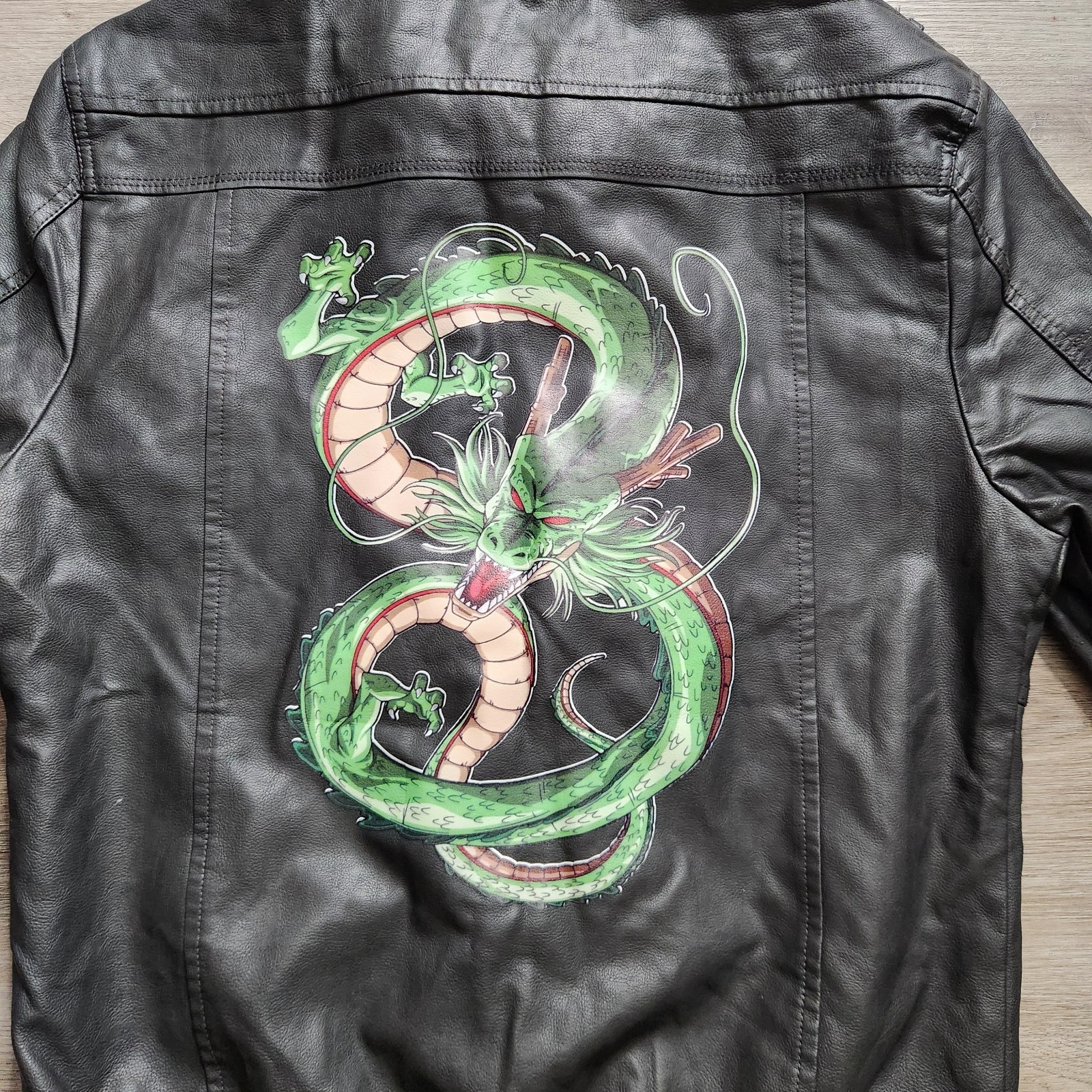 Dragon Ball Z – Shenron Dragon Faux Leather Hooded Jacket Youths Size Medium