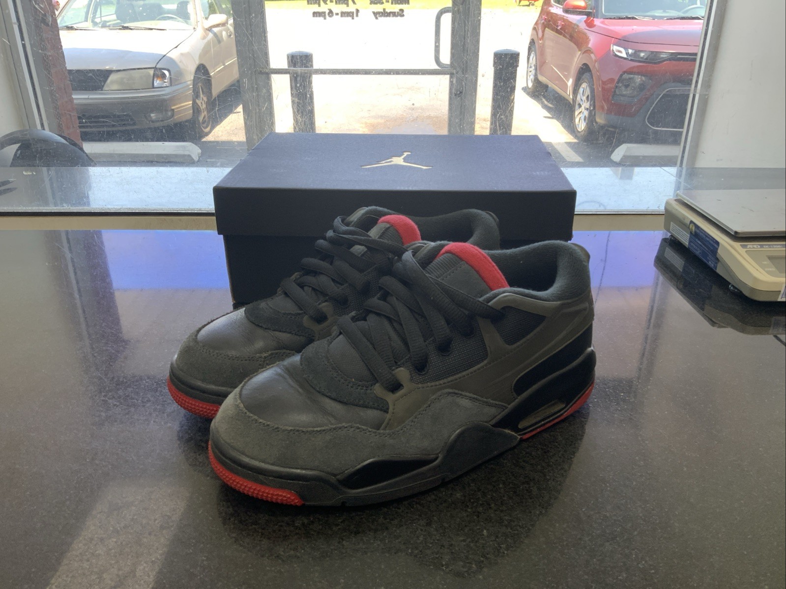 Nike Air Jordan 4 RM Bred Mens Black Red Sneaker FQ7939-060 Shoe