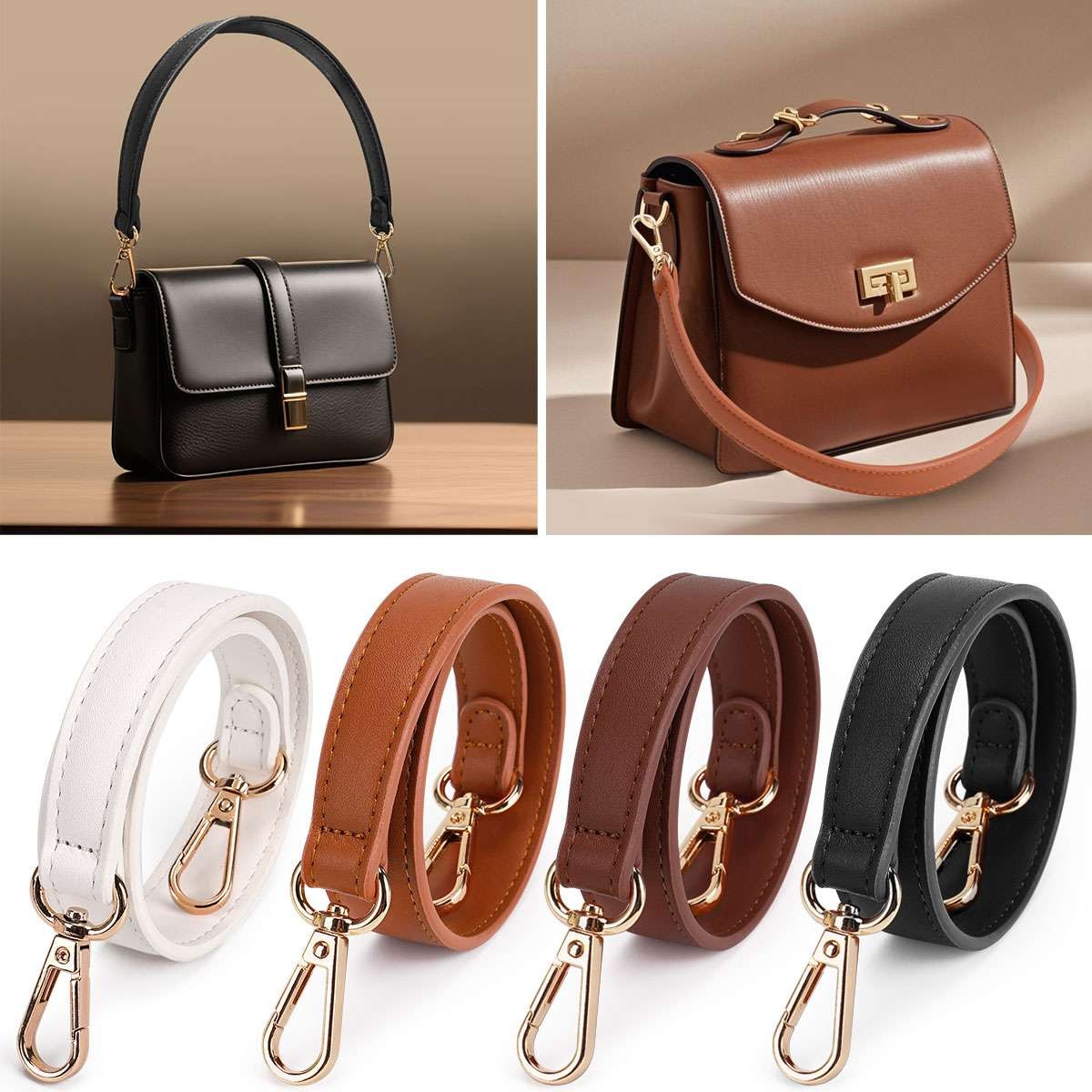 Leather Wide Handle Strap Shoulder Belt For Handbag Replacement Bag Accessories