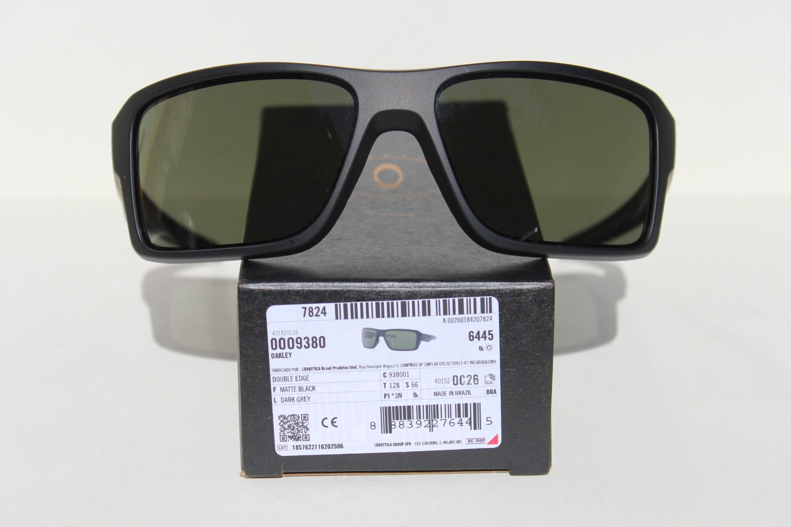 OAKLEY Double Edge Sunglasses Matte Black/Dark Grey OO9380-01 NEW