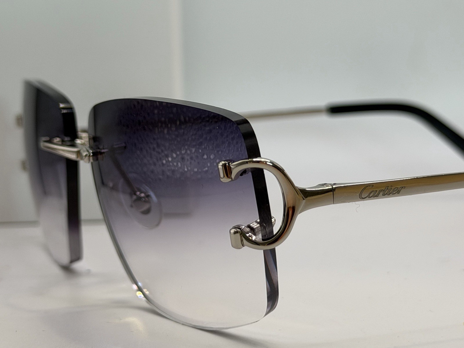 Cartier Gradient Grey Men’s Sunglasses silver C Wire CT00920