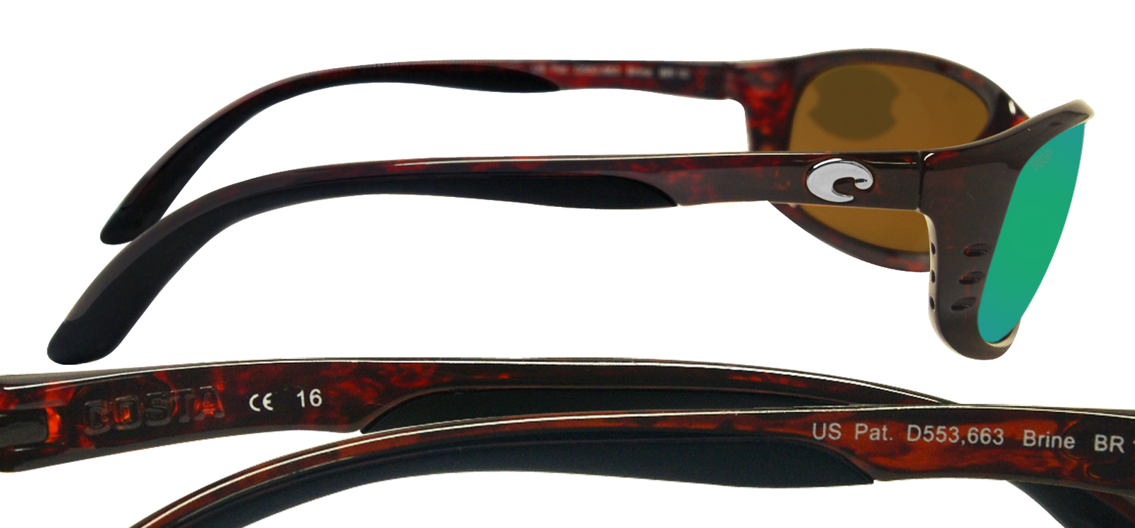 Costa Del Mar sunglasses Brine tortoise frame green 580 plastic polarized lens