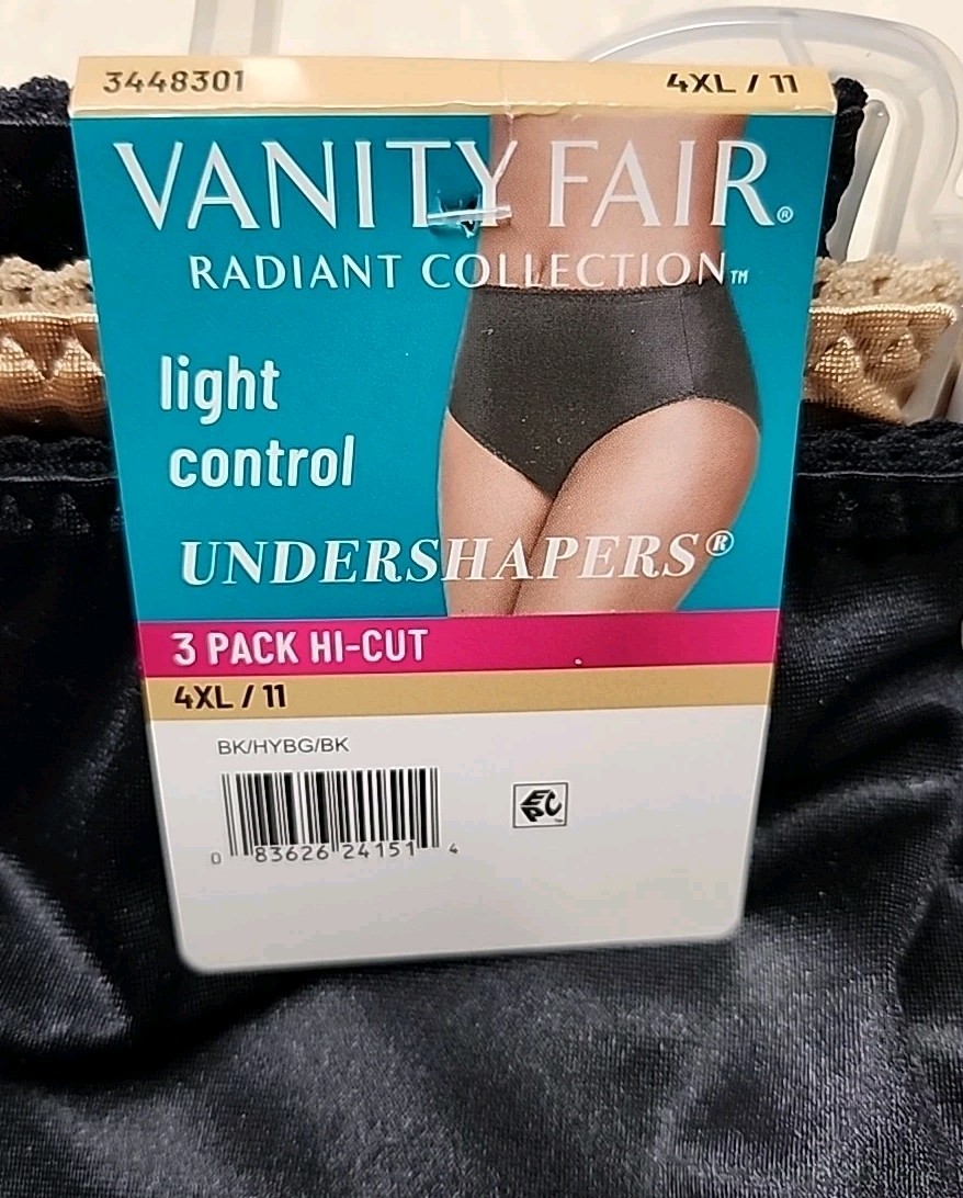 New Vanity Fair Light Control Smoothing Undershapers Hi-Cut 3 Pk Panties 4XL/11